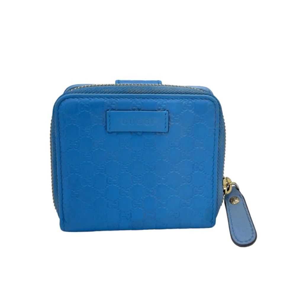 image of Gucci Leather Purse/wallet In Baby Blue, Women's