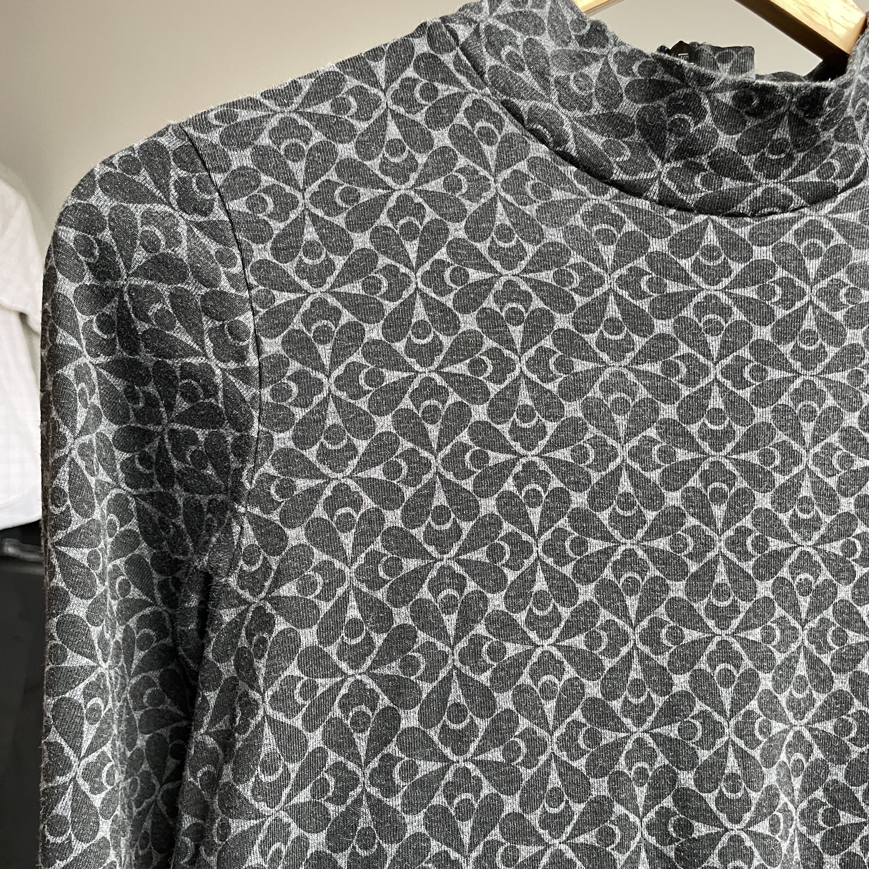 Orla Kiely Orla Kiely Mock Neck Long Sleeve Cotton Flared Midi Dress Size S / US 4 / IT 40 - 7 Thumbnail