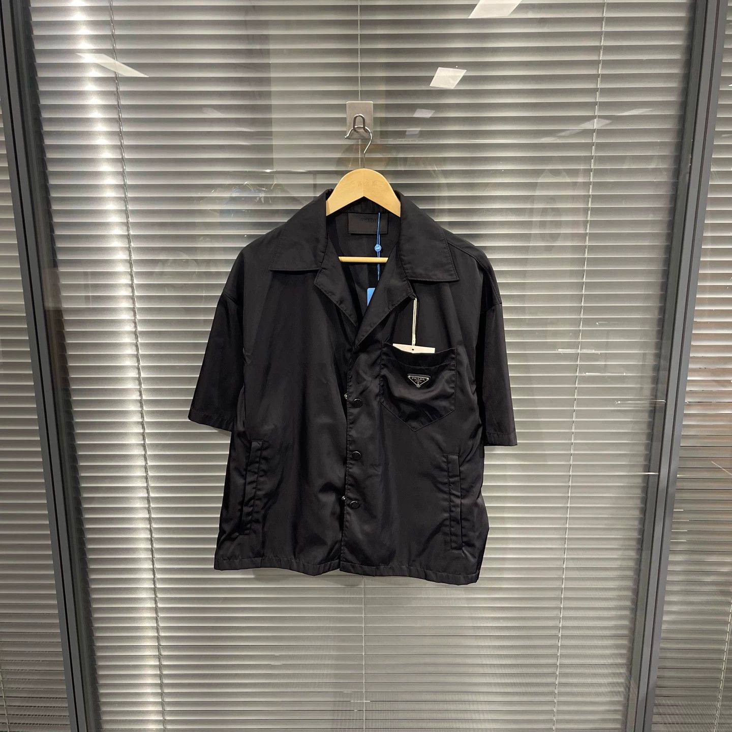Prada Prada Recycled Nylon Triangle Logo Short-Sleeve Shirt M Size US M / EU 48-50 / 2 - 1 Thumbnail
