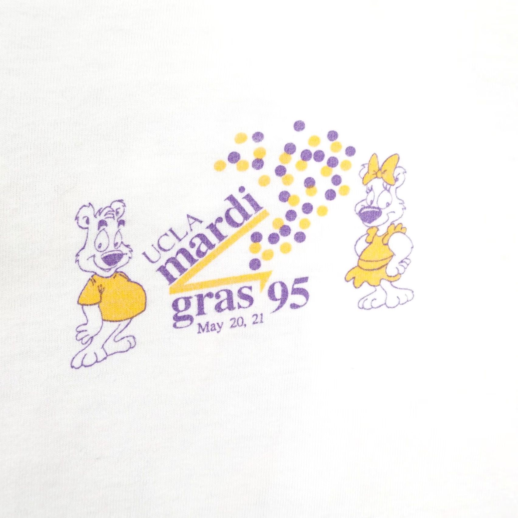 Hanes VINTAGE UCLA Bruins Mardi Gras Shirt Mens XL White Graphic Print 1995 90s Tee Size US XL / EU 56 / 4 - 3 Thumbnail
