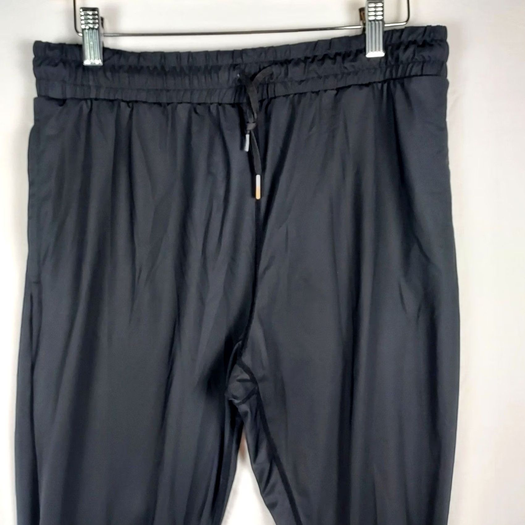 Vintage Zyia Active Womens Joggers Size M Black Zip Ankle Tapered Nylon Spandex Gym Pants Size 32" / US 10 / IT 46 - 3 Thumbnail