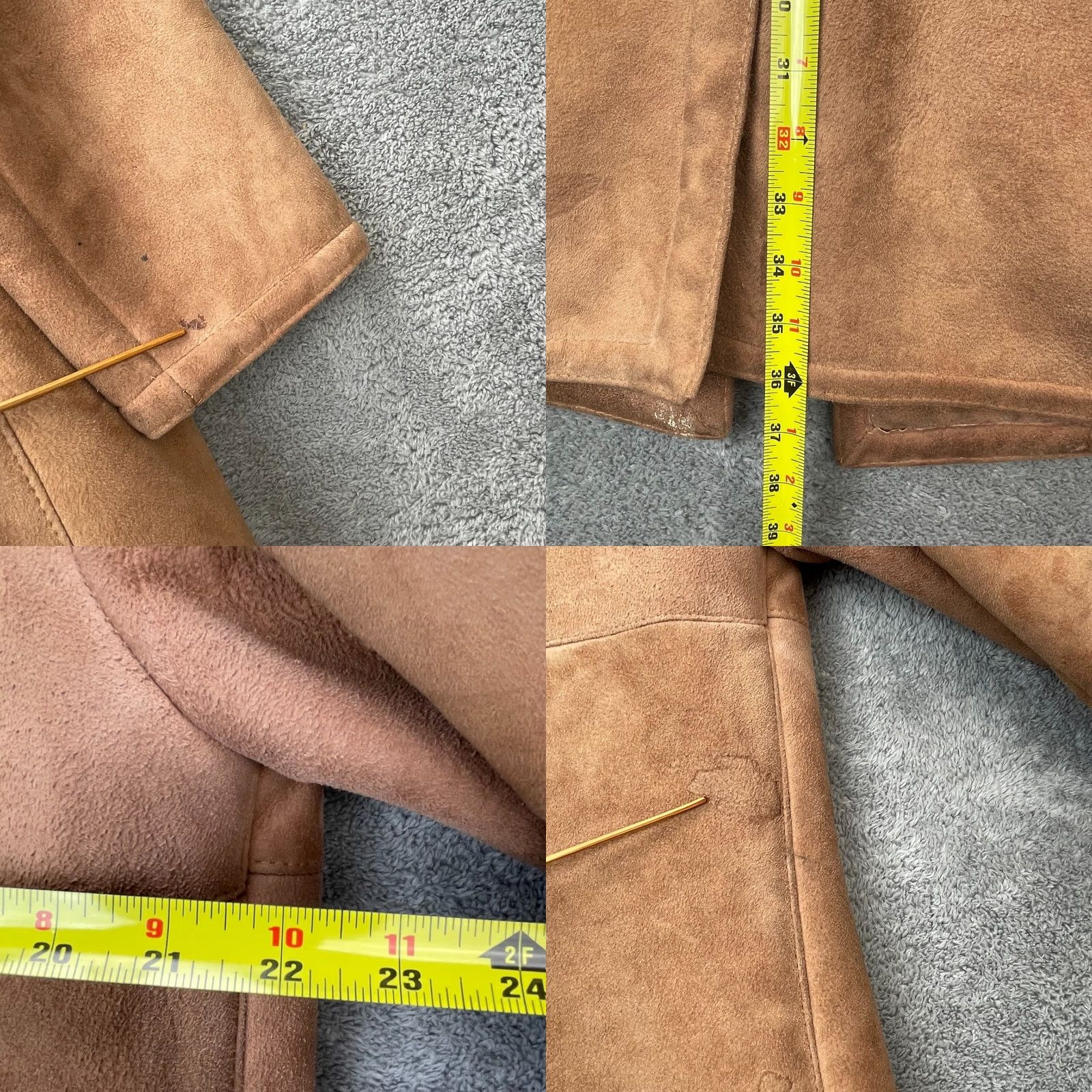 Vintage VINTAGE Sawyer of Napa Mens Coat Short Leather Suede Jacket Sherpa Wool Lined 40 Brown Size US XXS / EU 40 - 10 Thumbnail