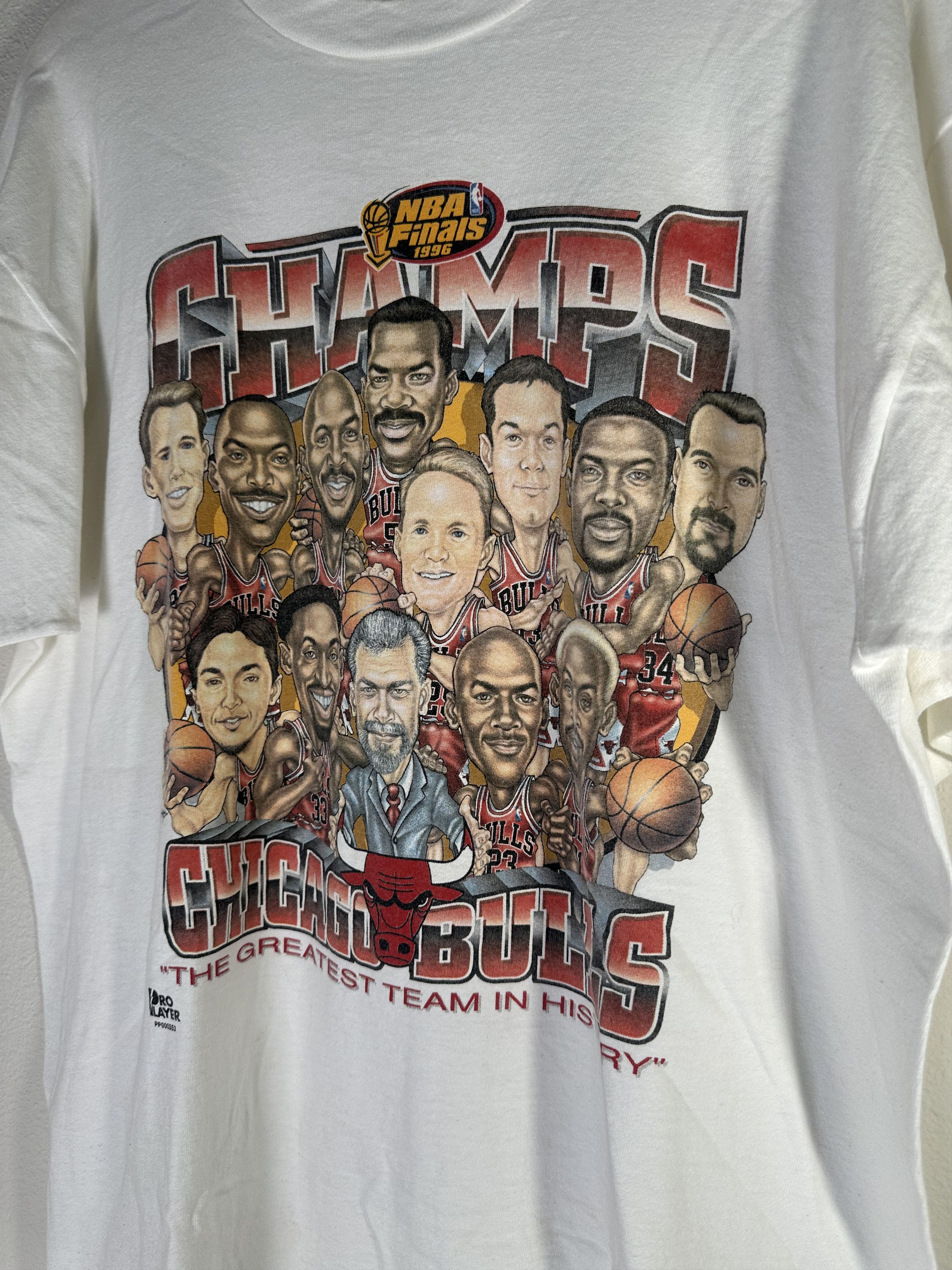 Vintage Vintage 1996 Chicago Bulls NBA Finals Champions T shirt XL Size US XL / EU 56 / 4 - 2 Thumbnail
