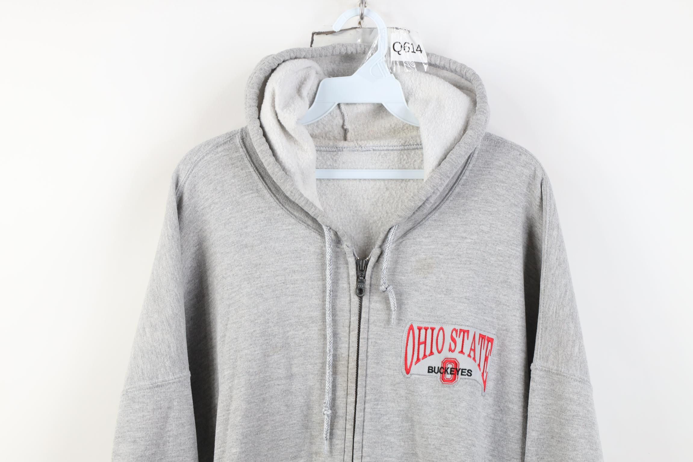 Vintage Vintage 90s Ohio State University Full Zip Hoodie Sweatshirt Size US XXL / EU 58 / 5 - 2 Thumbnail