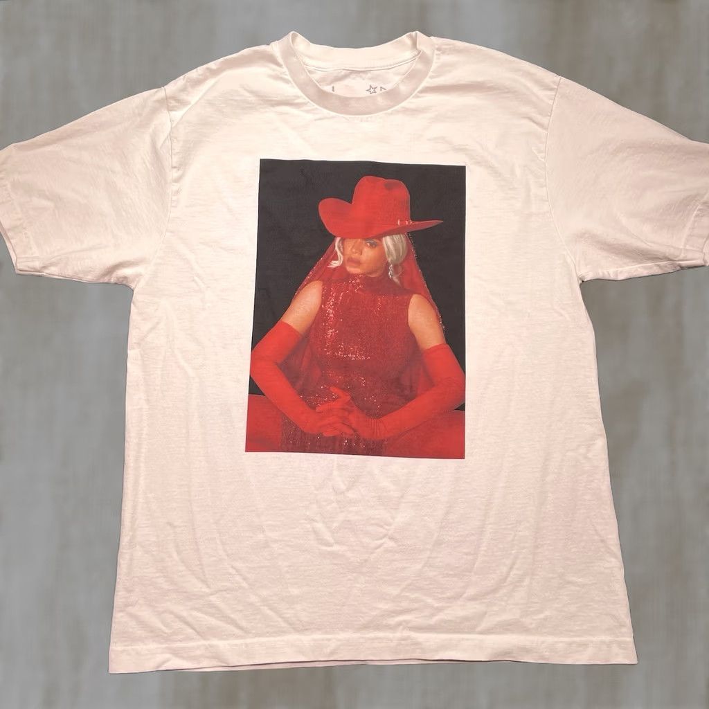 Vintage Beyoncé Shirt Men’s L White Cowboy T-Shirt Crew Neck Short Sleeve Cotton 100% Los Angeles Exclusive RARE Mens Size US L / EU 52-54 / 3 - 1 Thumbnail