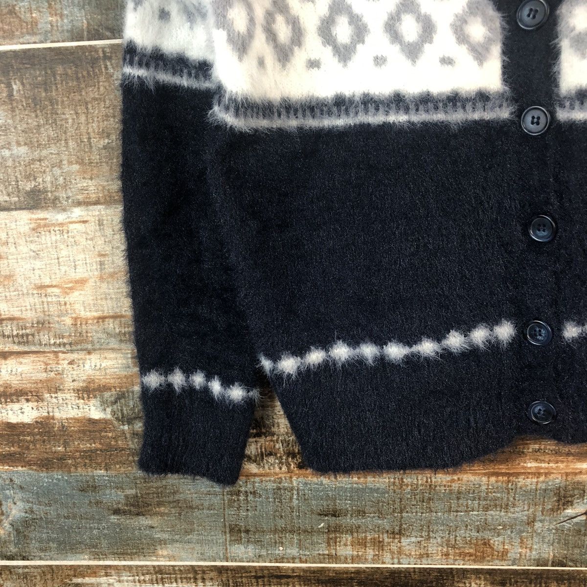 Japanese Brand DL Samansa Mos2 Black Cardigan Knitweaer #C398 Size M / US 6-8 / IT 42-44 - 7 Thumbnail