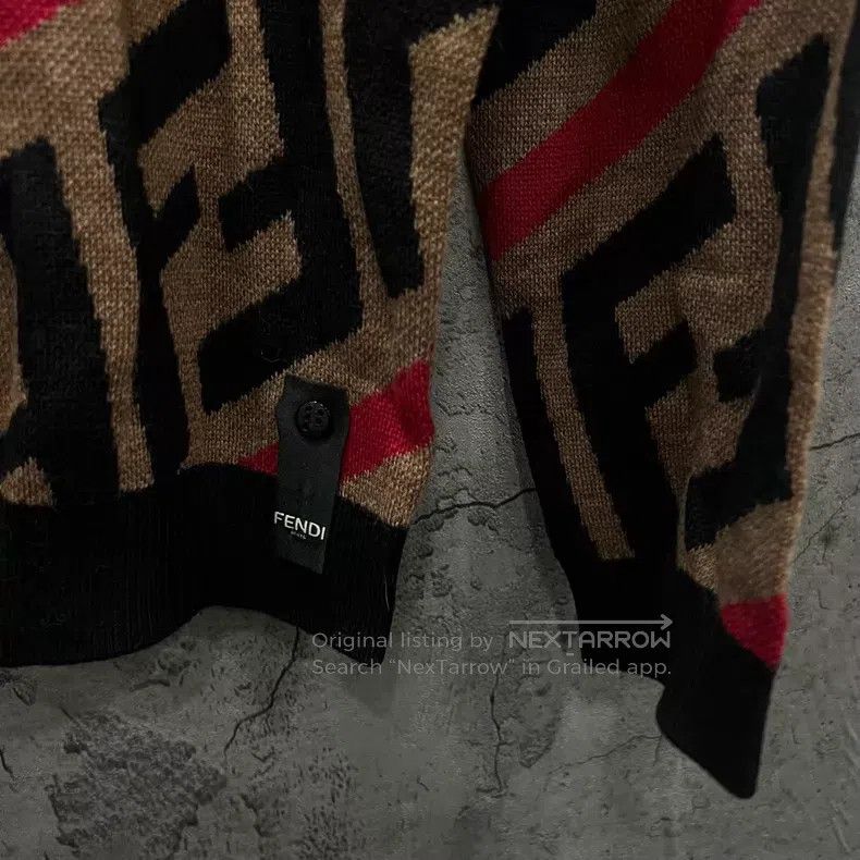 Fendi Fendi All-Over Printed Baguette Logo Knit Sweater Size US S / EU 44-46 / 1 - 4 Thumbnail