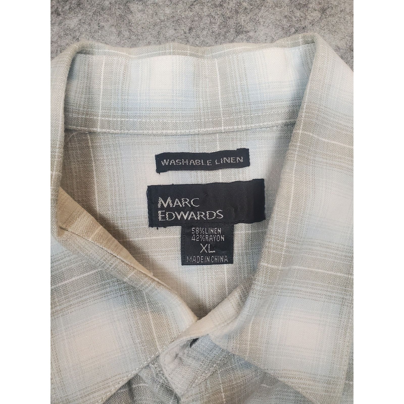 Other Men's Marc Edwards Green And White Linen Button Up Shirt XL Size US XL / EU 56 / 4 - 2 Thumbnail