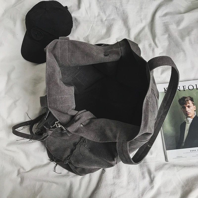 Japanese Brand × Vintage Vintage Canvas School Big Shopping Bag Handbag Size ONE SIZE - 5 Thumbnail