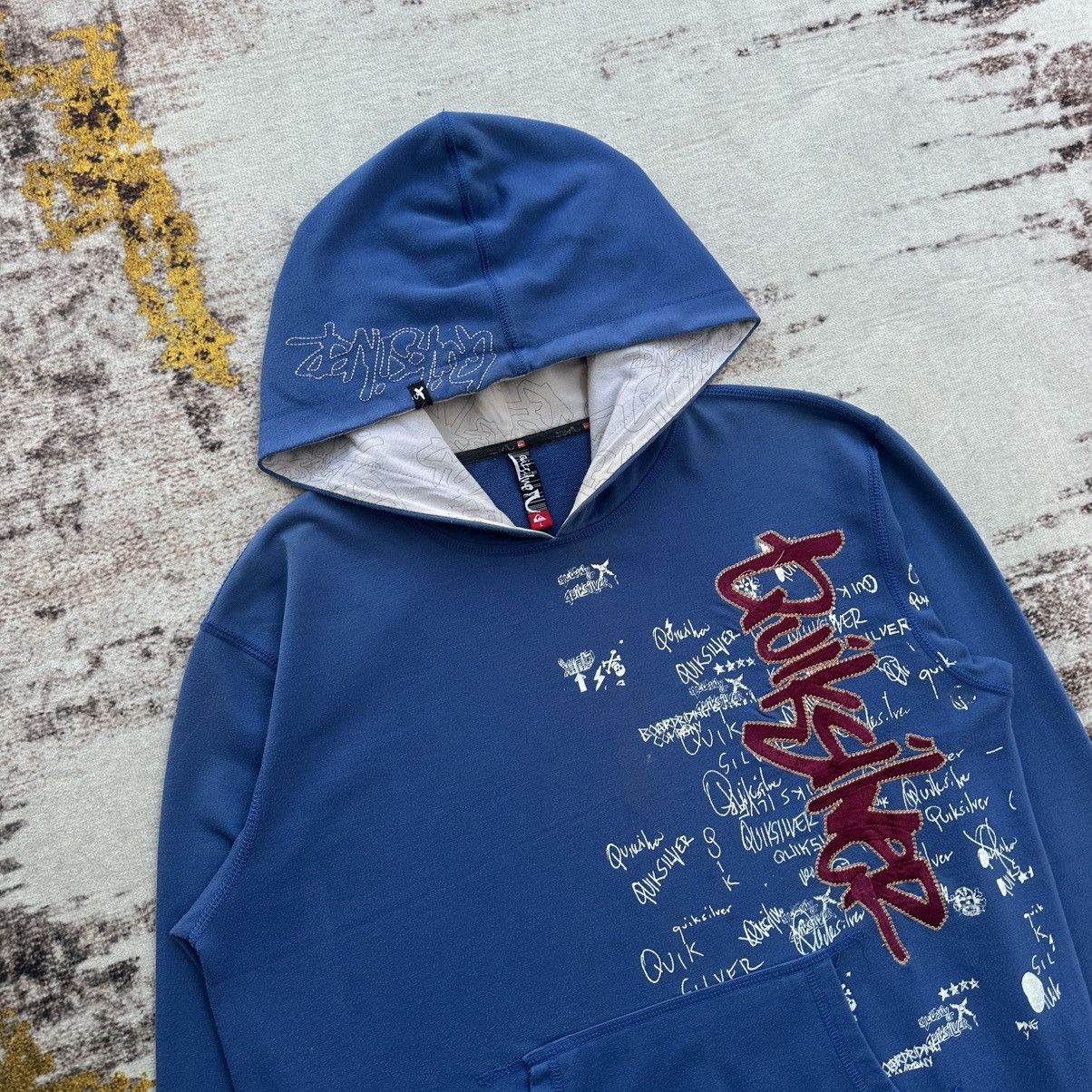 Quicksilver VINTAGE QUICK SILVER SURF&SNOWBOARD EMBROIDERY LOGO HOODIE Size US L / EU 52-54 / 3 - 3 Thumbnail
