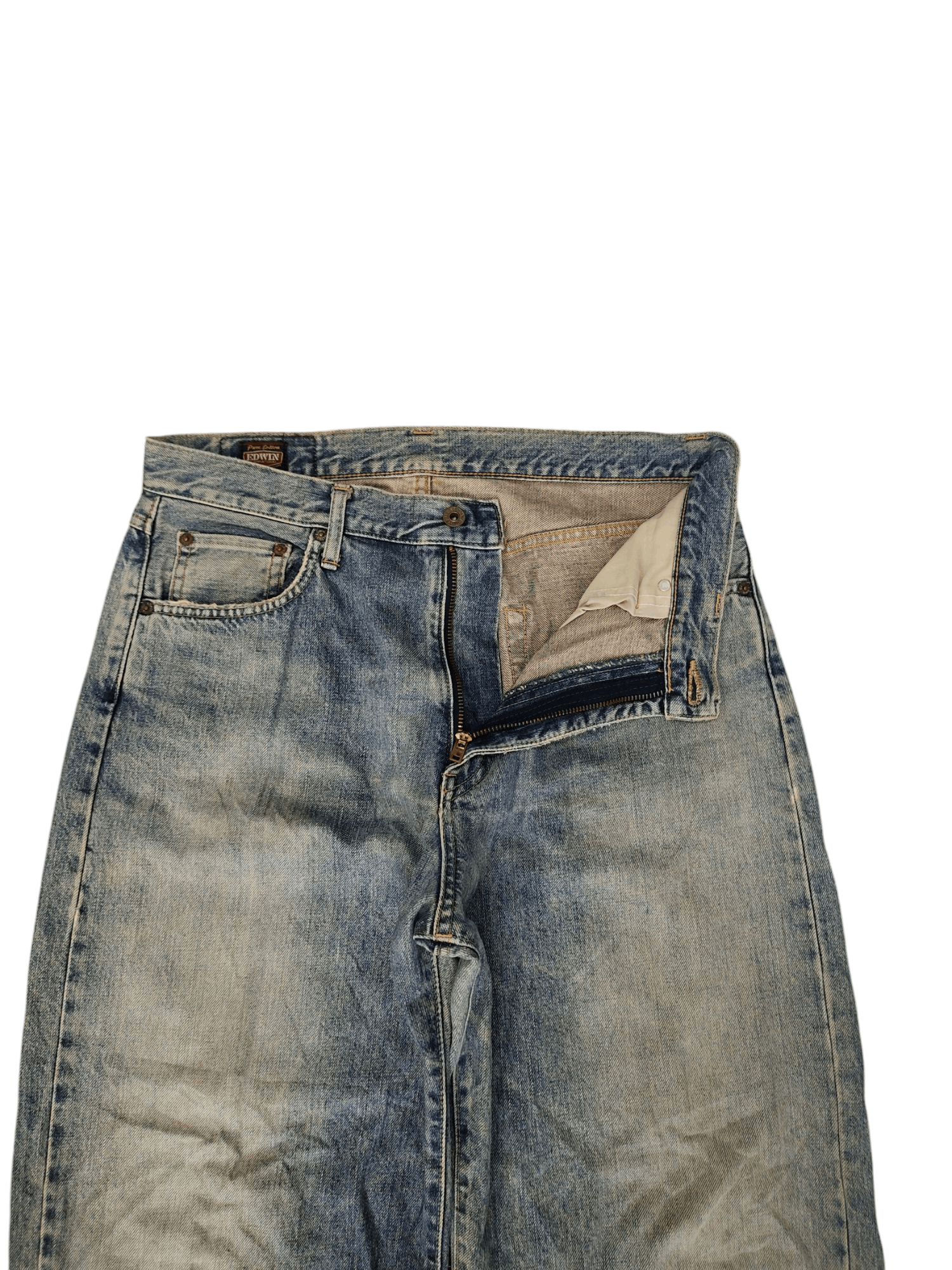 Edwin Baggy Jeans Edwin Japan Distress Faded Denim Wide Leg Jnco Size US 31 - 8 Thumbnail