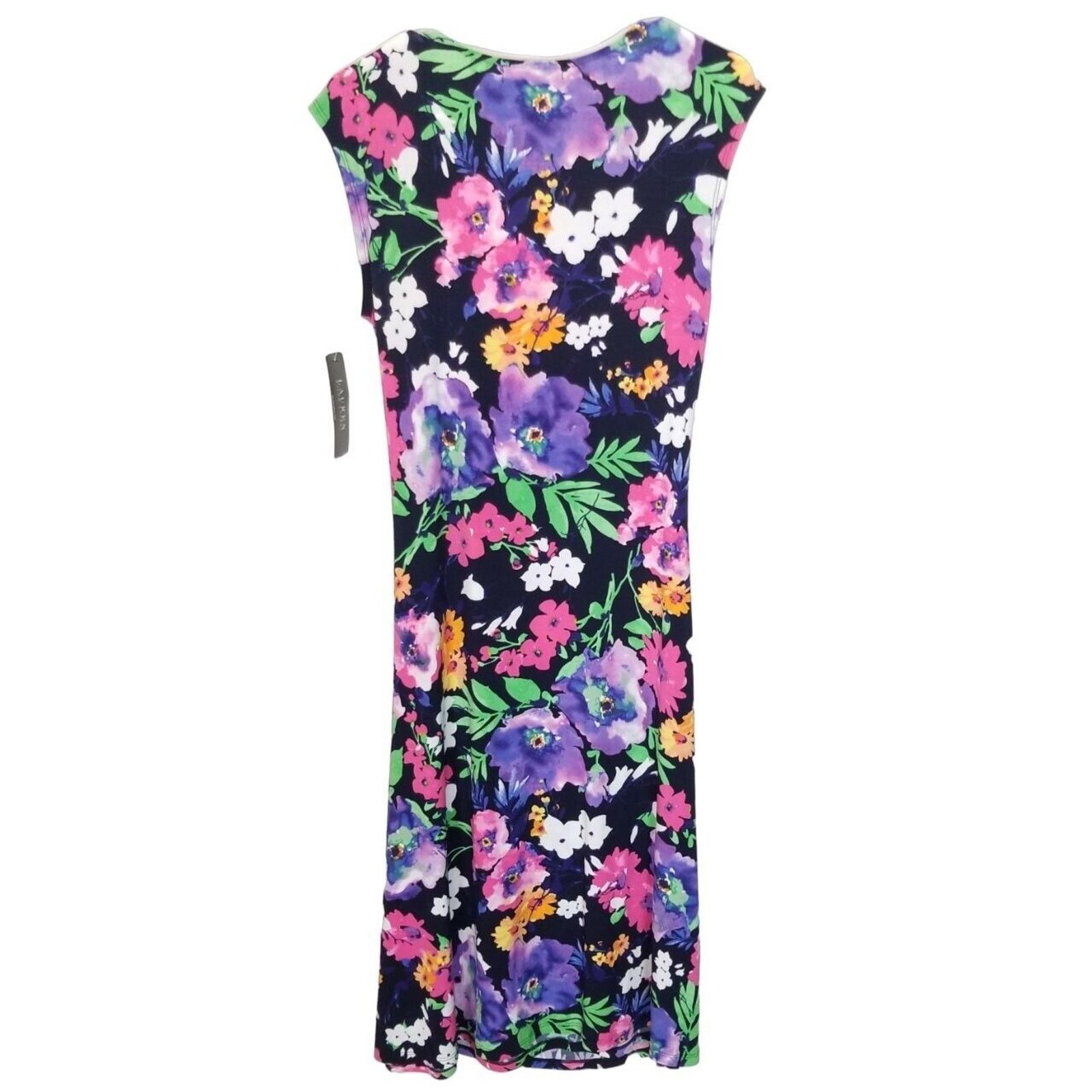 Lauren Ralph Lauren Lauren Ralph Lauren Floral Cap Sleeve Surplice Sheath Dress Size M / US 6-8 / IT 42-44 - 7 Thumbnail