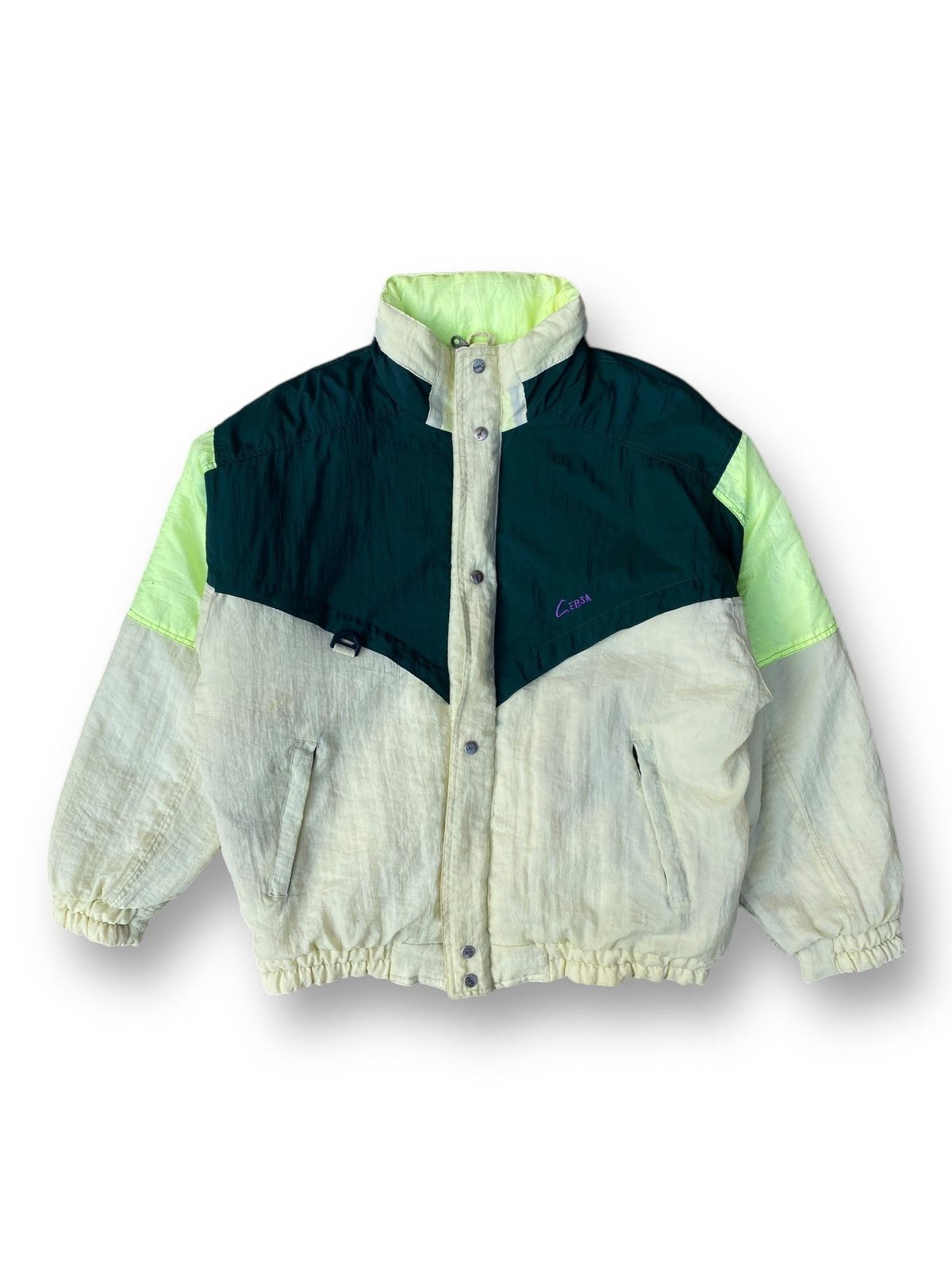 image of Vintage 90's Modissa Fashion Co. Cersa Bomber Jacket. C7 in Green, Men's (Size XL)