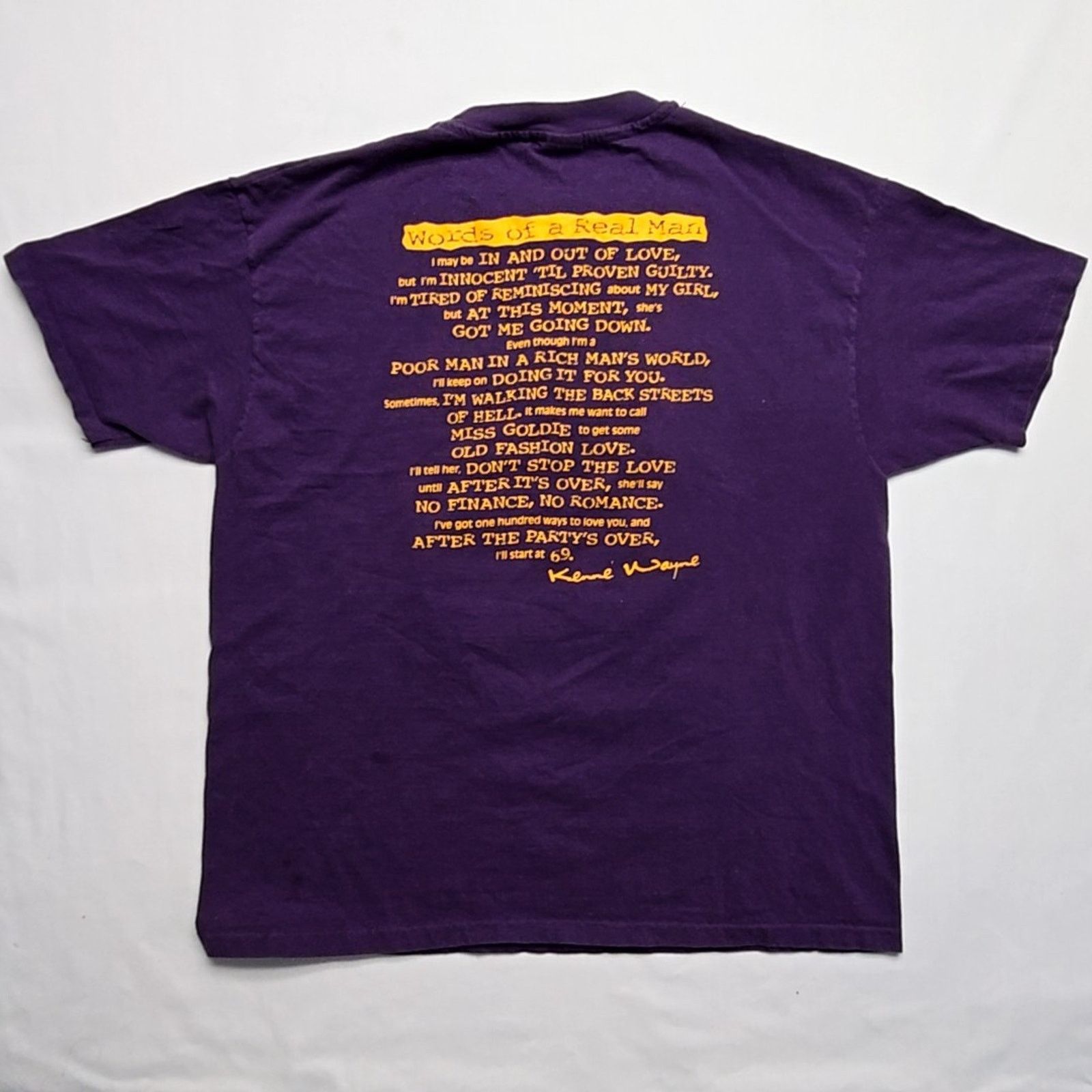 Hanes Vintage Kenne Wayne Shirt Old Fashion Love Purple XL Tee 90s Size US XL / EU 56 / 4 - 6 Thumbnail