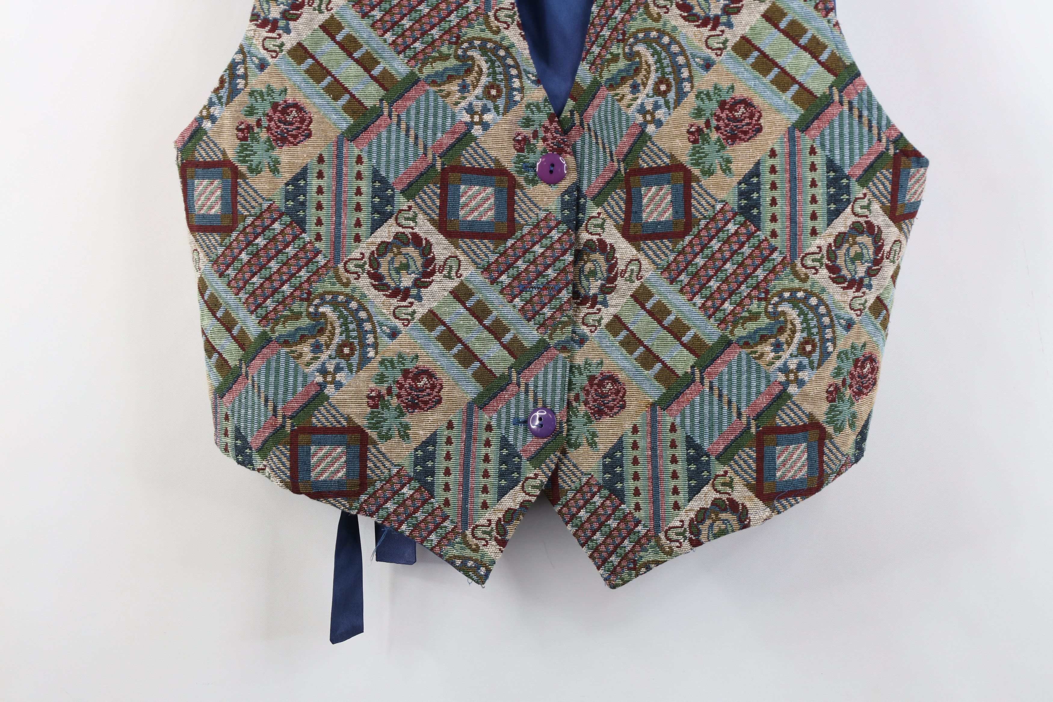 Vintage AS IS Vintage 90s Streetwear Flower Quilt Vest Jacket USA Size S / US 4 / IT 40 - 3 Thumbnail