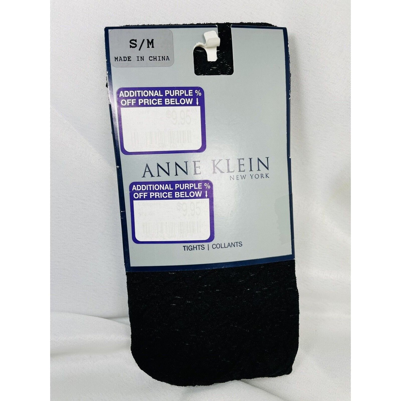 Anne Klein Vintage Anne Klein New York Black Tights S/M Textured Women Size ONE SIZE - 1 Thumbnail