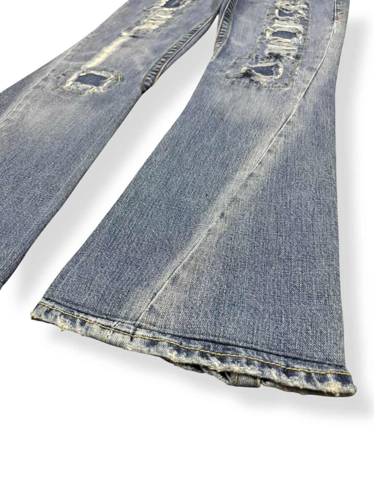 True Religion Vintage True Religion Joey Patchwork Distressed Flare Jeans Size US 28 / EU 44 - 8 Thumbnail
