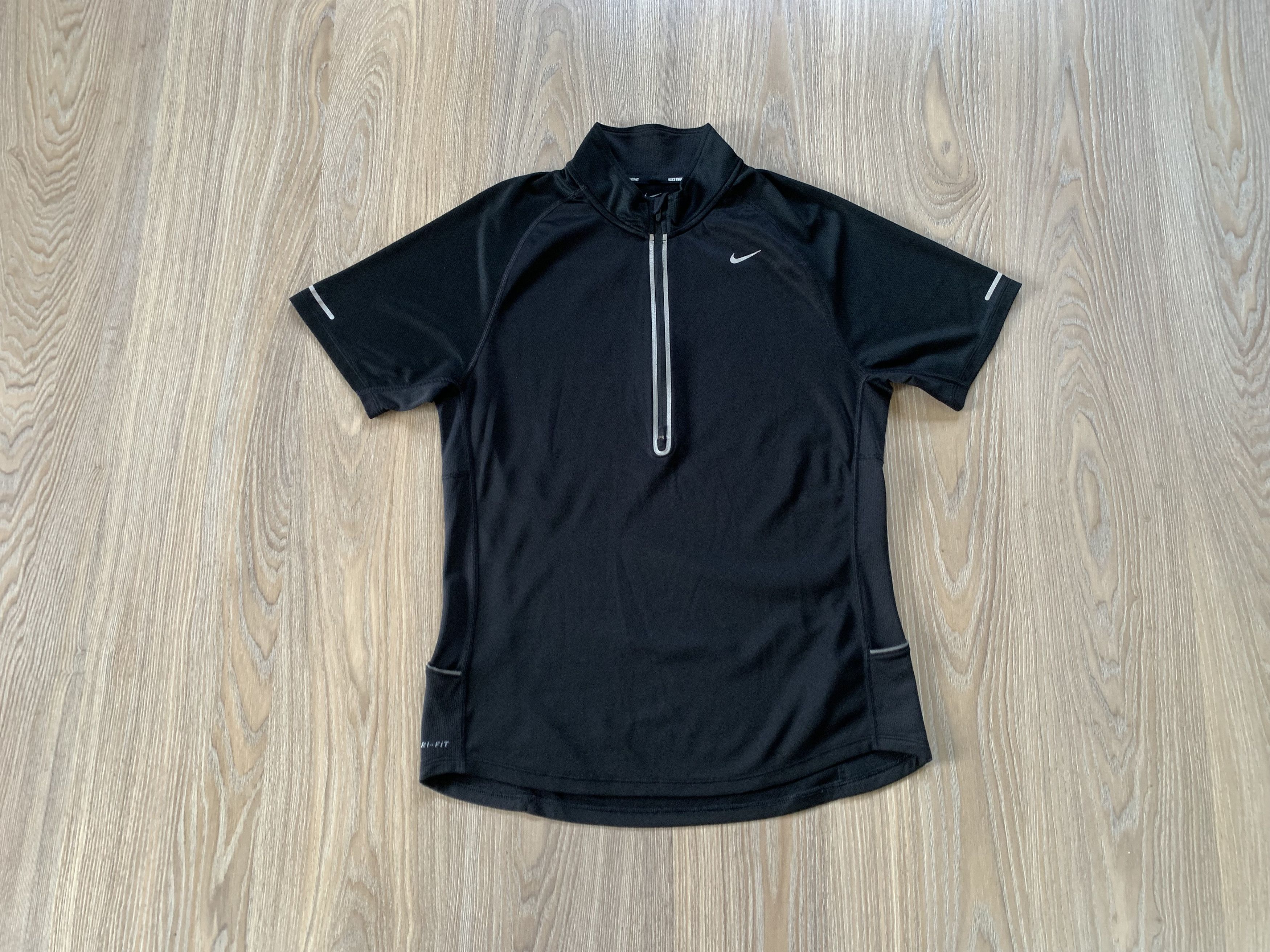 Nike Nike Running Black Pocket Reflective 1/4 Zip T Shirt Size US L / EU 52-54 / 3 - 1 Thumbnail