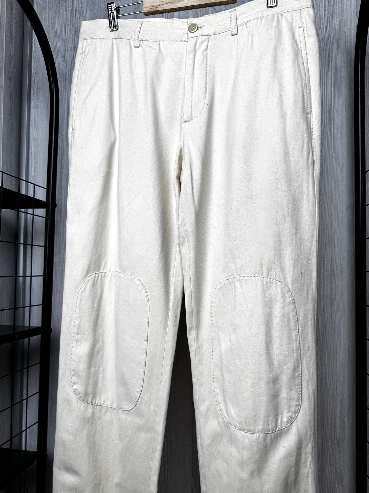 Brunello Cucinelli Brunello Cucinelli double knee cotton beige ivory pants 52 Size US 36 / EU 52 - 4 Thumbnail