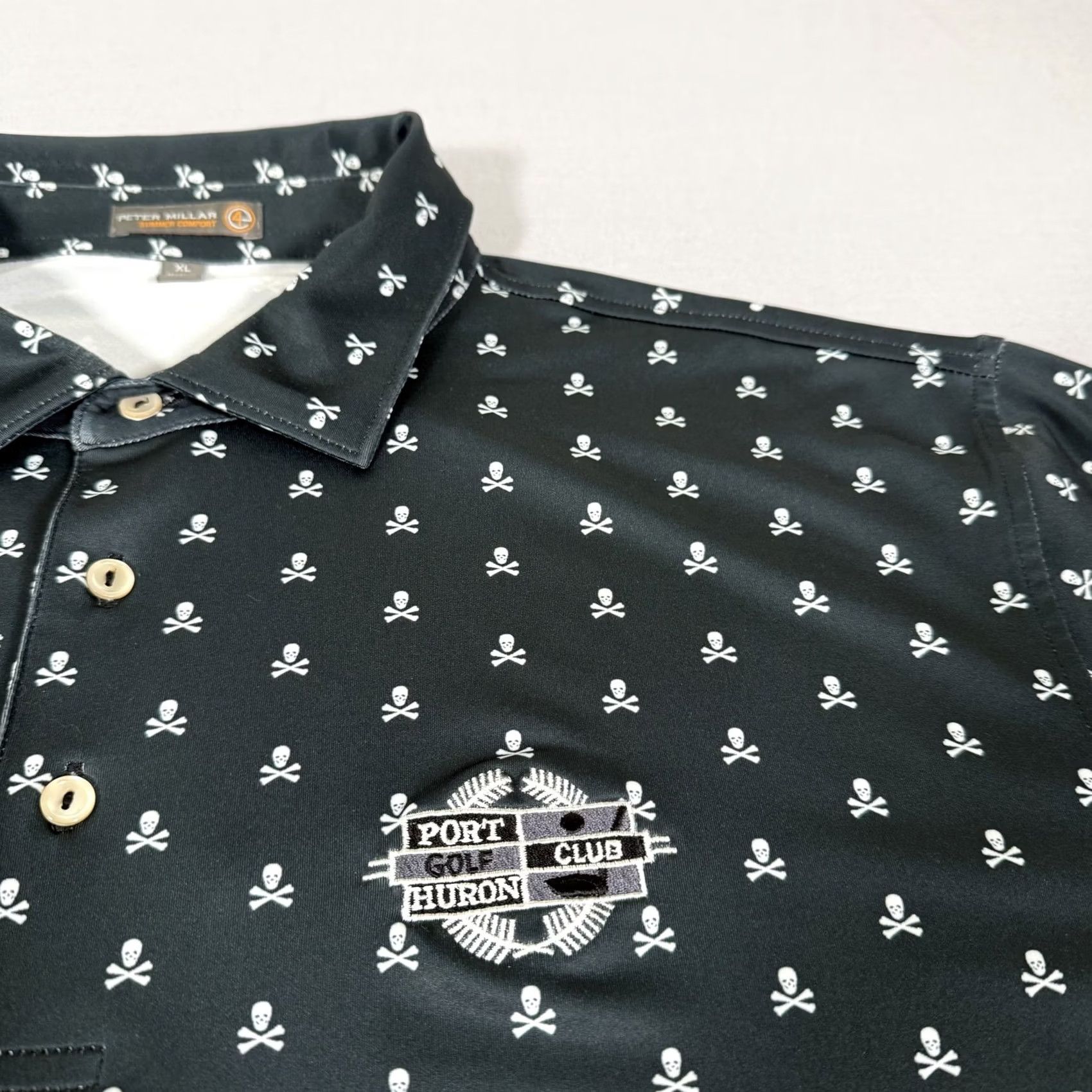 Peter Millar Peter Millar Polo Shirt Men XL Gray Summer Comfort Skull Golf Performance Moisture Wicking Size US XL / EU 56 / 4 - 3 Thumbnail