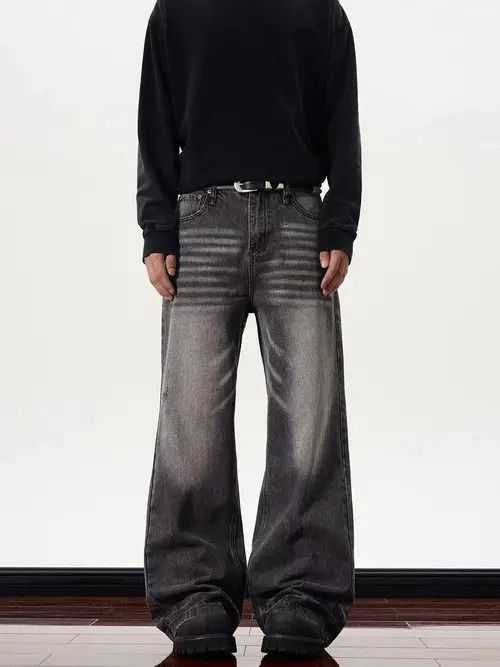Japanese Brand High street vintage black straight tube micro flared jeans Size US 32 / EU 48 - 6 Thumbnail