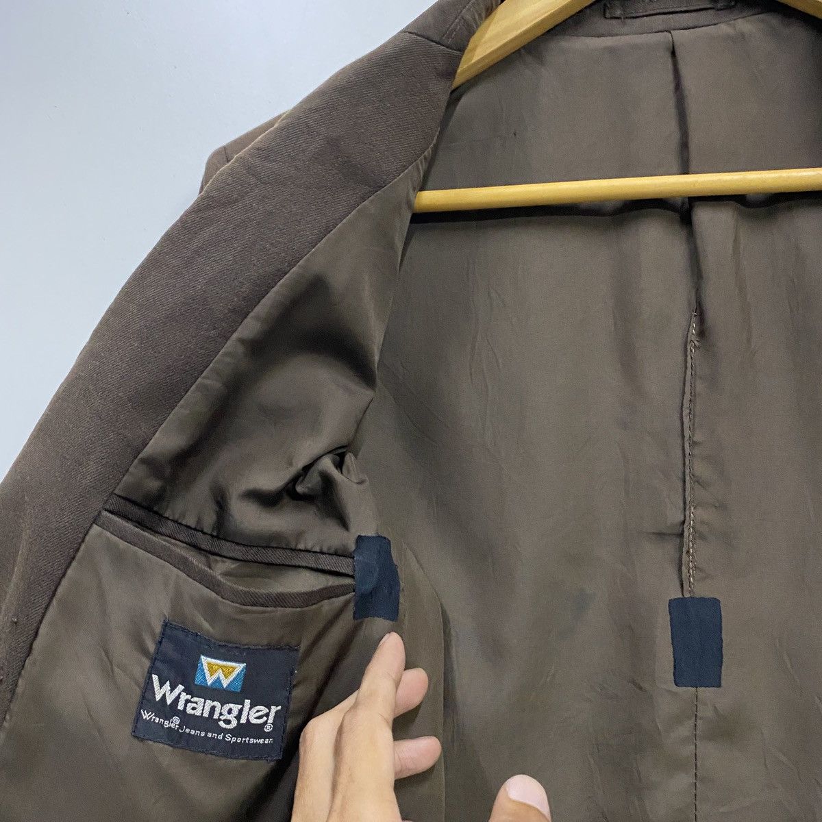Vintage × Wrangler Vintage Wrangler Blazer Jacket Dark Brown Small Size 38R - 10 Thumbnail