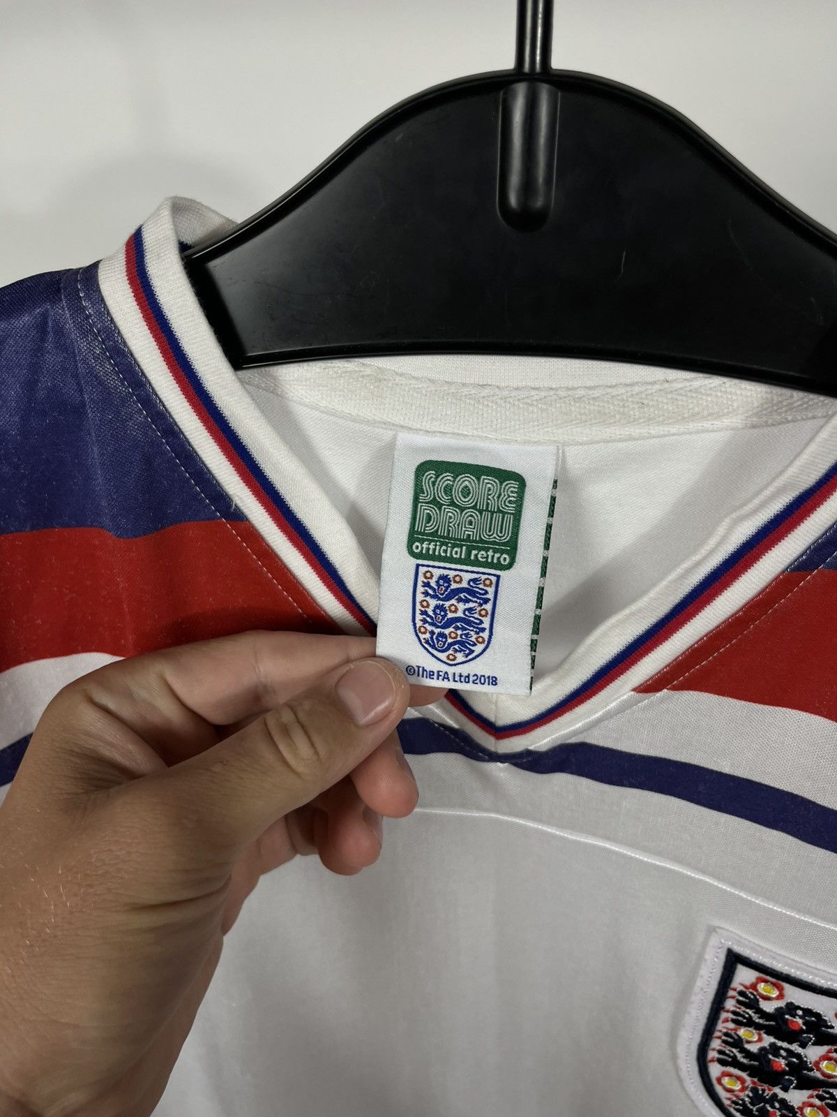 Other Score Draw England Retro Football Shirt White Size M Size US M / EU 48-50 / 2 - 4 Thumbnail