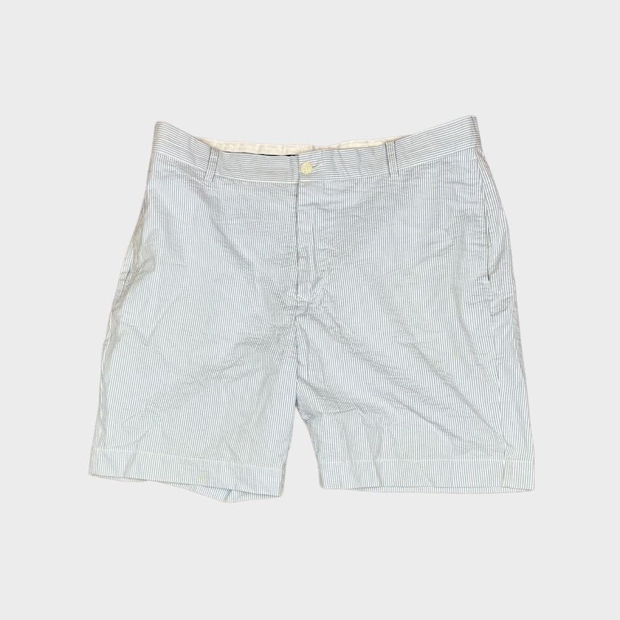 Tailorbyrd Tailorbyrd Collection Striped Seersucker Shorts | Size 36 Size US 36 / EU 52 - 2 Thumbnail