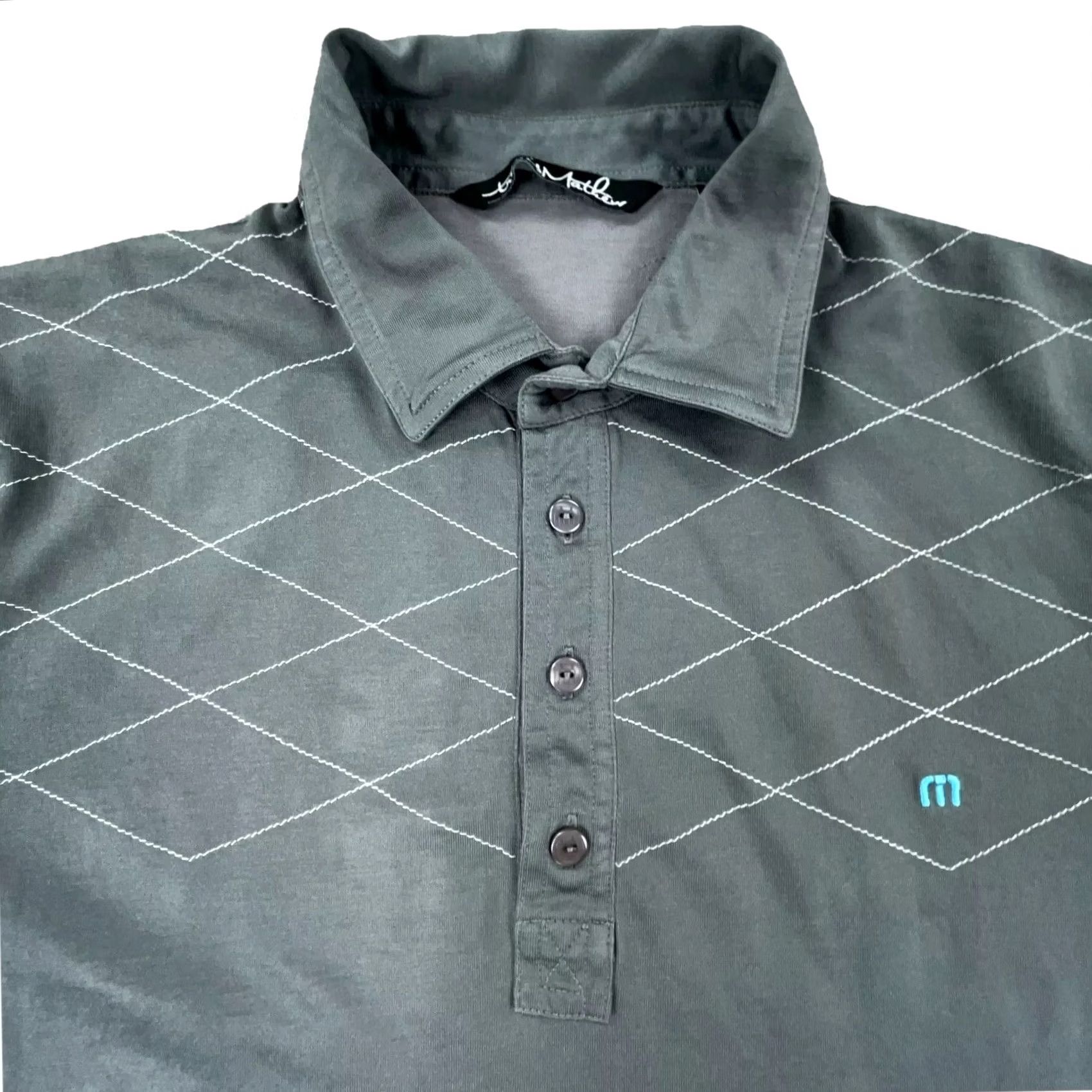 TravisMathew Travis Mathew Polo Shirt Men Medium Gray Pima Soft Performance Golf Tennis Adult Size US M / EU 48-50 / 2 - 2 Thumbnail