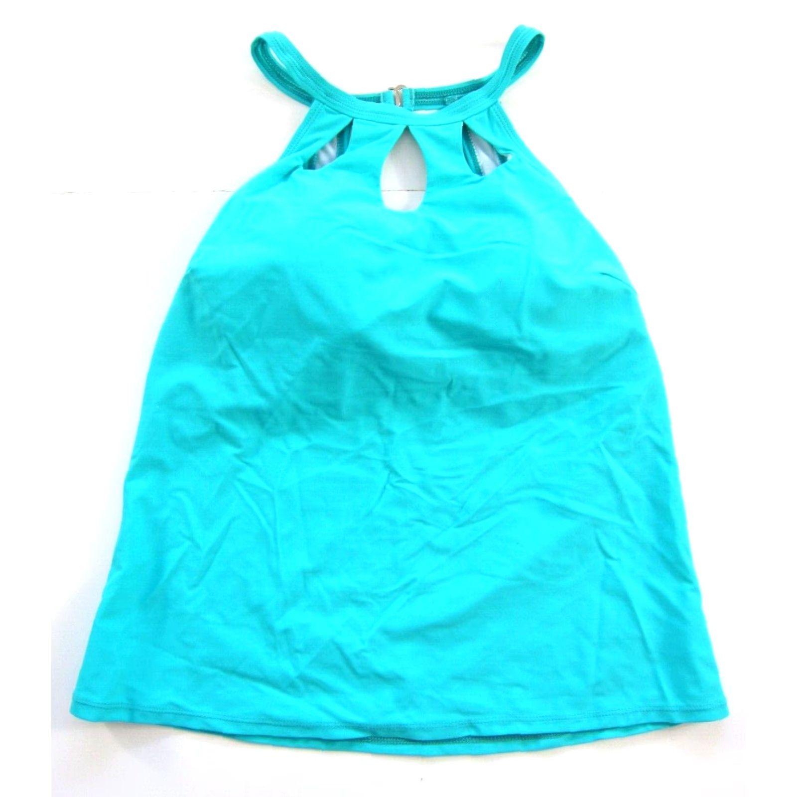 Nique NWT Yonique Teal Turquoise Blue Tankini Swim Top L Padded Built In Bra T-Back Tank Swimsuit Women Shark Size L / US 10 / IT 46 - 2 Thumbnail