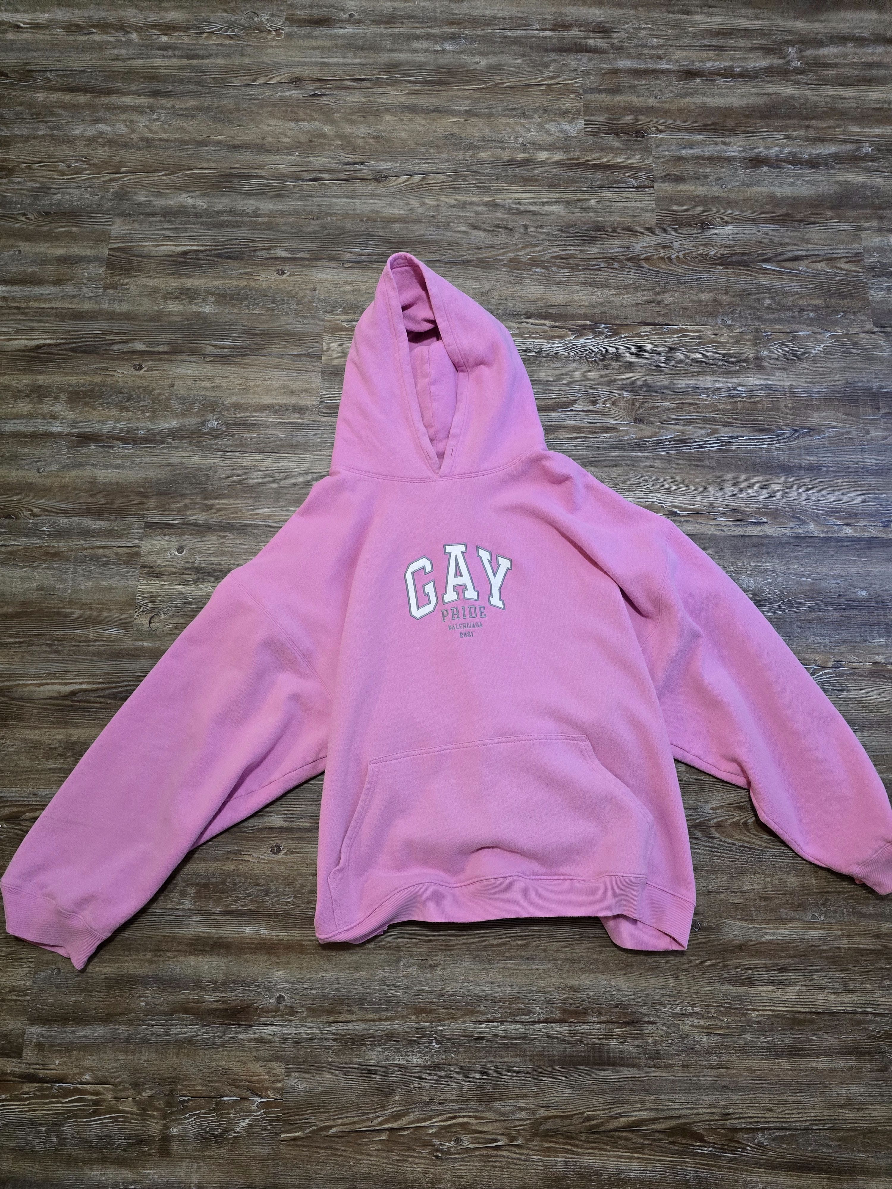 Balenciaga Gay pride pink hoodie | Grailed