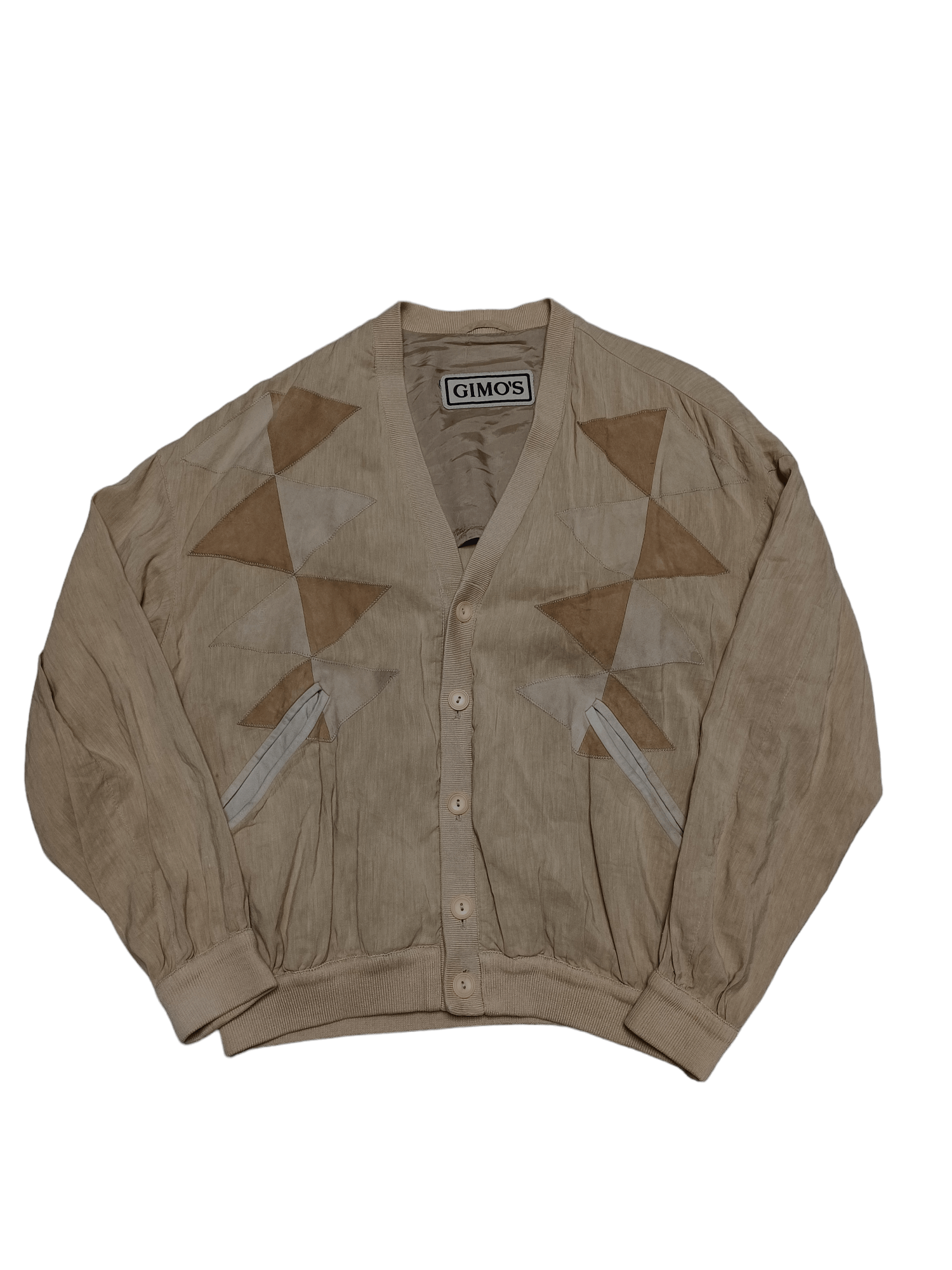 image of Gimos x Italian Designers Vintage Gimo`s Made In Italy 80's Or 90's Linen And Silk Bombr in Beige (