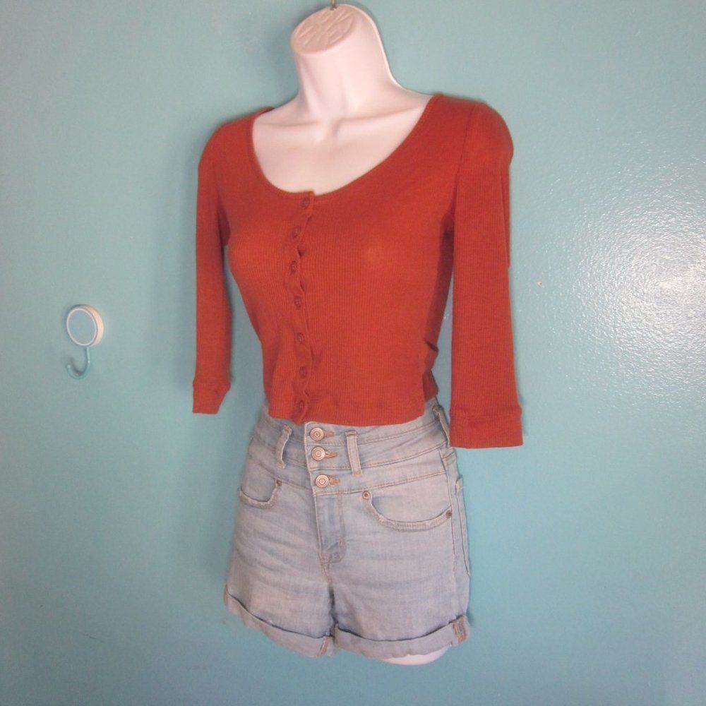 Aeropostale Aero Super High Rise Light Denim Jeans Shorts Size 2 Size 26" / US 2 / IT 38 - 9 Thumbnail