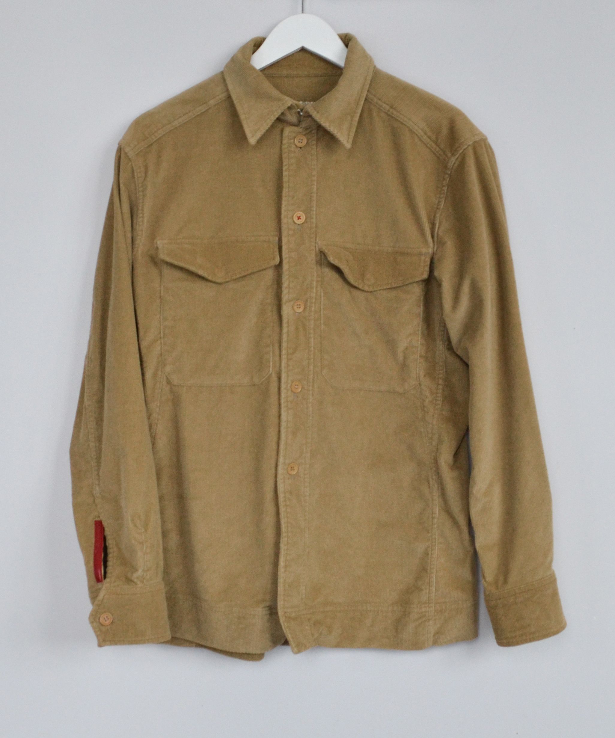 Prada 🔴 PRADA Jacket Velvet Blazer Red Tab Beige Vintage Coat Size US L / EU 52-54 / 3 - 1 Thumbnail