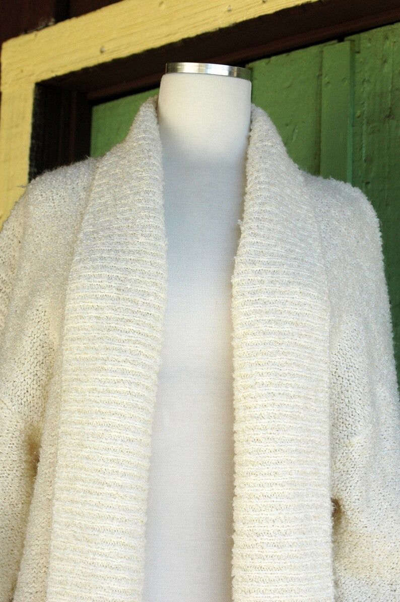 Robinson Les Bains Vintage 80’s Robinsons Cream Knit Long Sleeve Cardigan Size M / US 6-8 / IT 42-44 - 7 Thumbnail