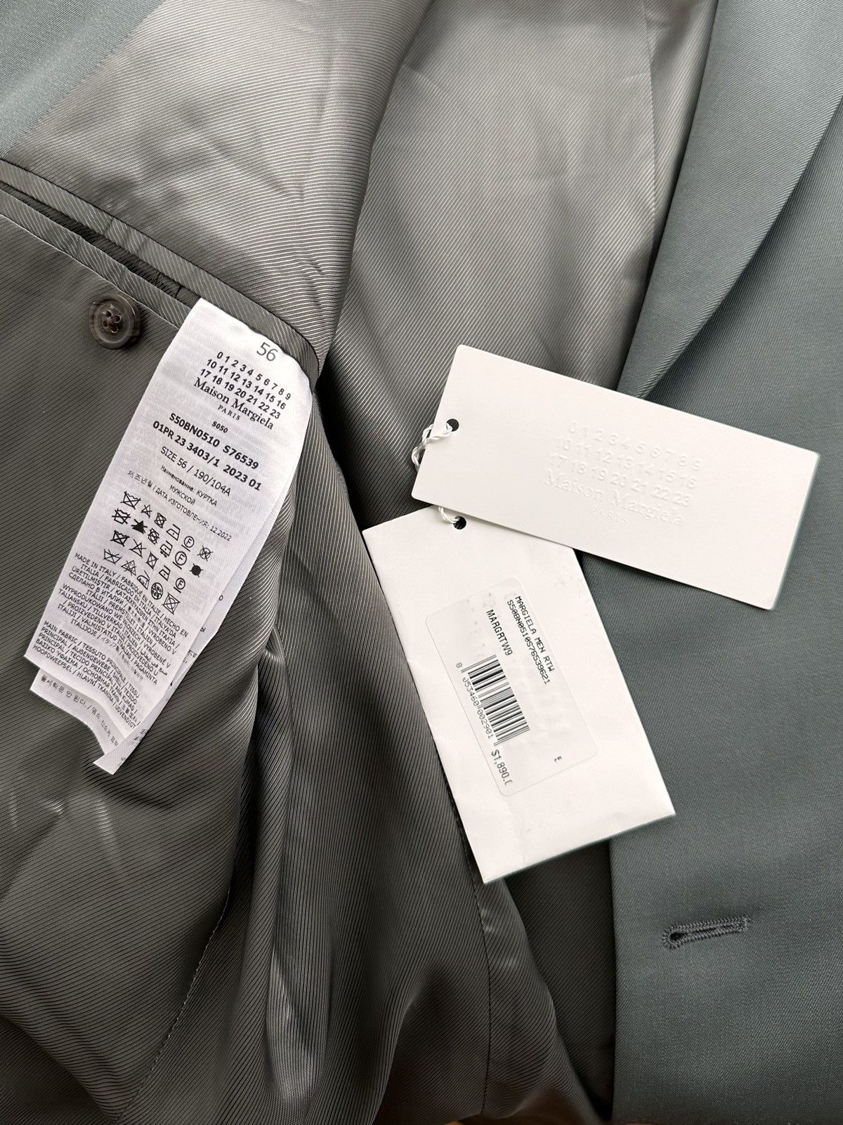 Maison Margiela × Saint Laurent Paris Maison Margiela British Mohair Suit Grey Jacket Blazer Size 50R - 6 Thumbnail
