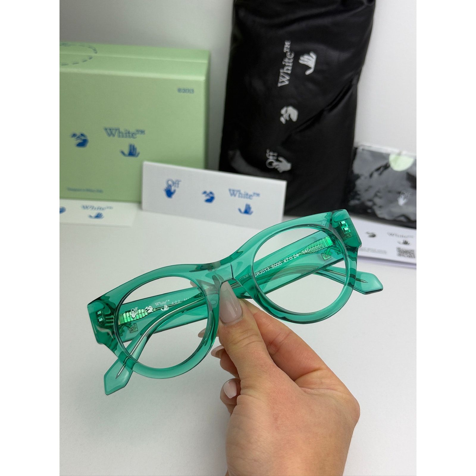Off-White NEW Off White Style 13 Green Bluelight Eyeglasses Frames Size ONE SIZE - 6 Thumbnail