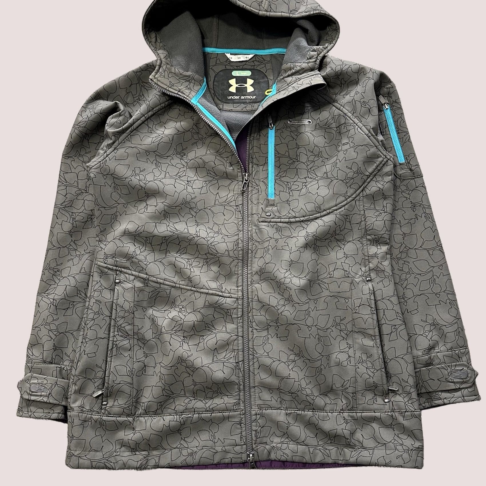 Under Armour Under Armour Jacket Womens L Softshell Hooded Windproof Pockets Full Zip Gray L Size L / US 10 / IT 46 - 1 Thumbnail