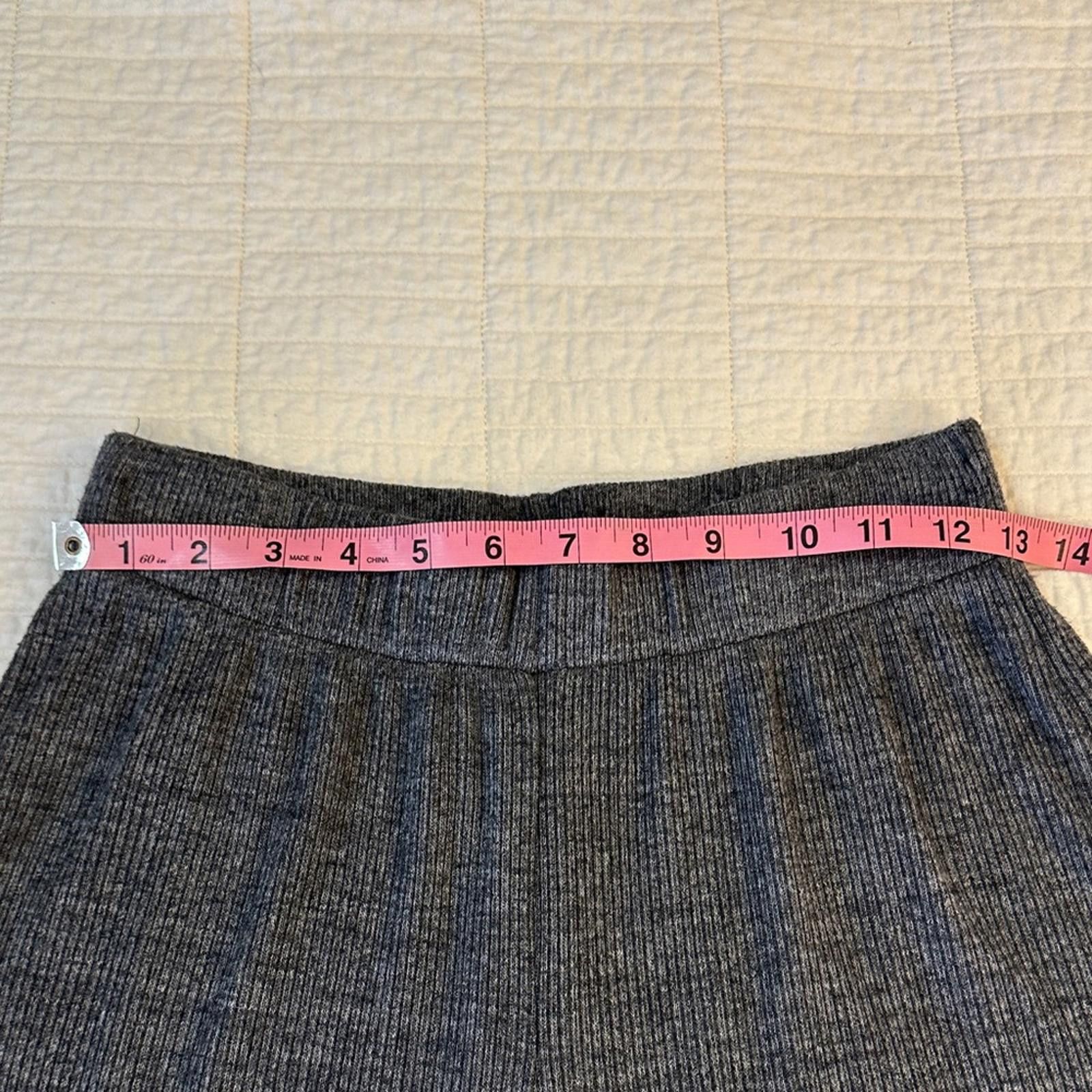 Other Project Social T Wide Leg Charcoal Knit Pants Medium NWOT Size 32" / US 10 / IT 46 - 3 Thumbnail