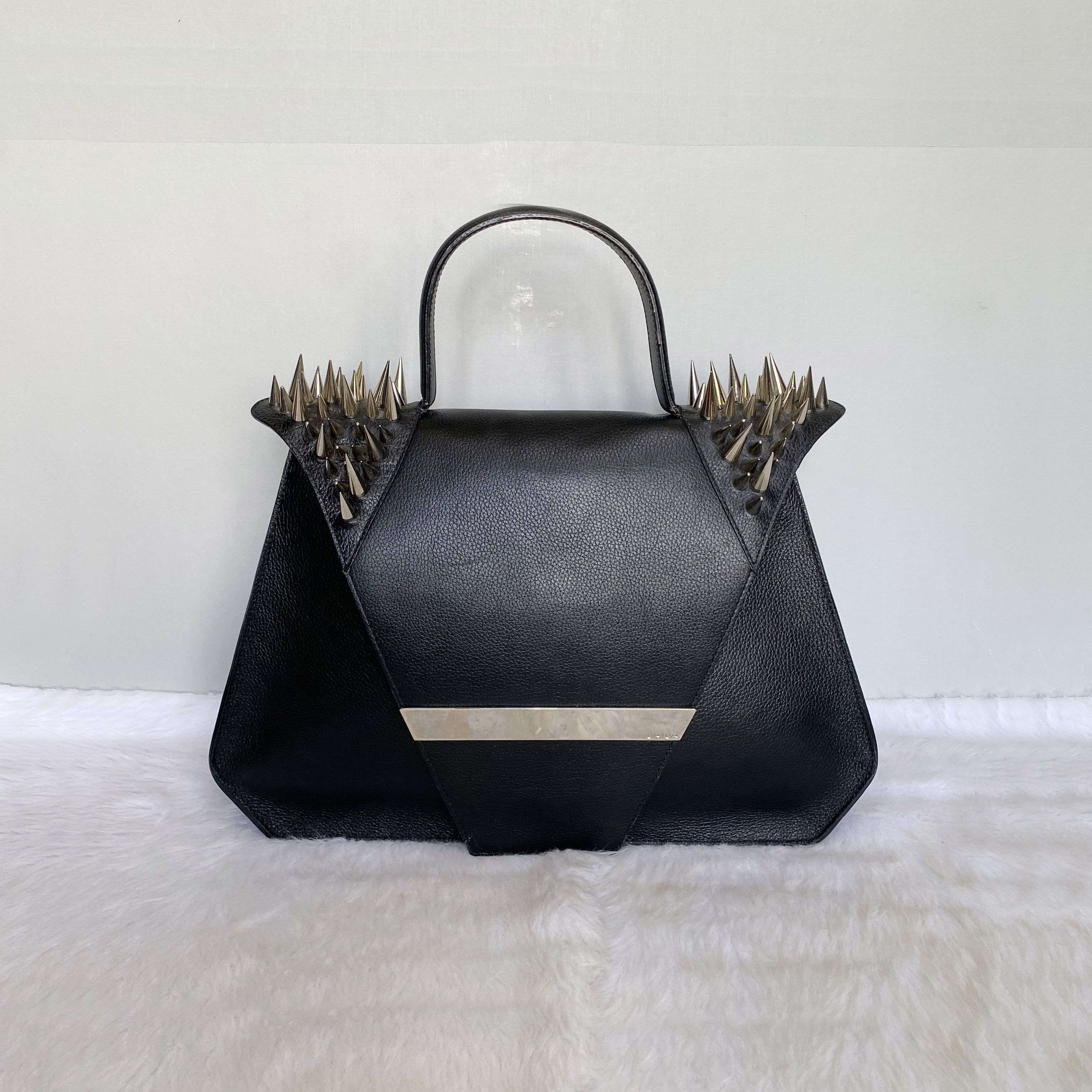Other LYA LYA The Vault Black Leather Spiked Top Handle Bag Size ONE SIZE - 1 Thumbnail