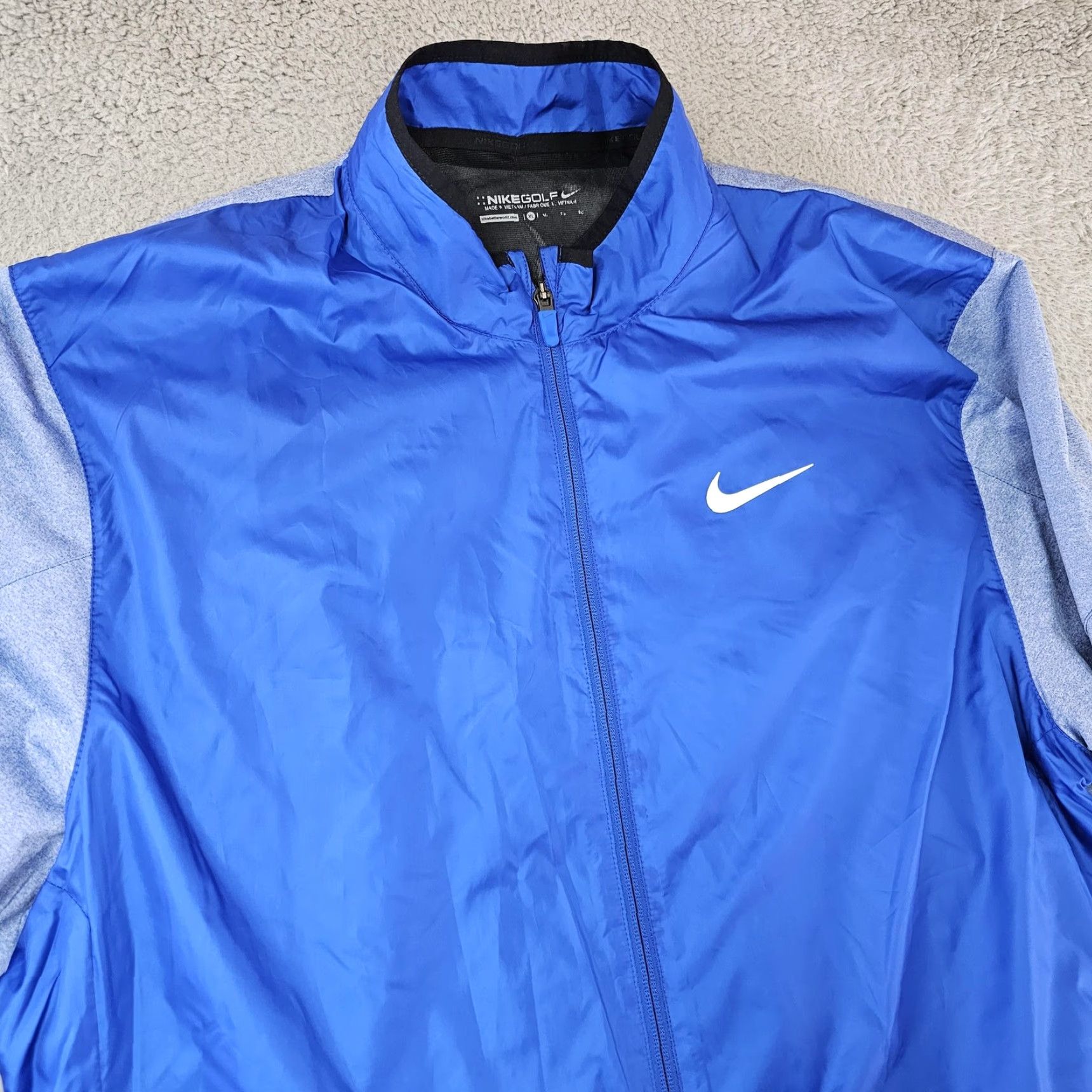 Nike Nike Golf Jacket XL Blue Gray Full Zip Lightweight Hybrid Swoosh Mens Size US XL / EU 56 / 4 - 2 Thumbnail