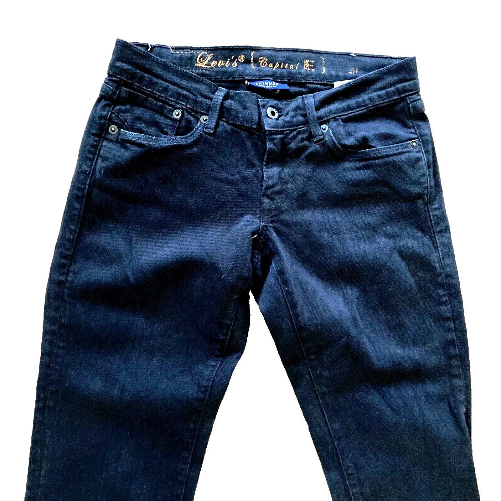 Levi's Levis Capital E Women's "Skimmer" Low Skinny Black W 25 Size 25" / US 0 / IT 36 - 3 Thumbnail