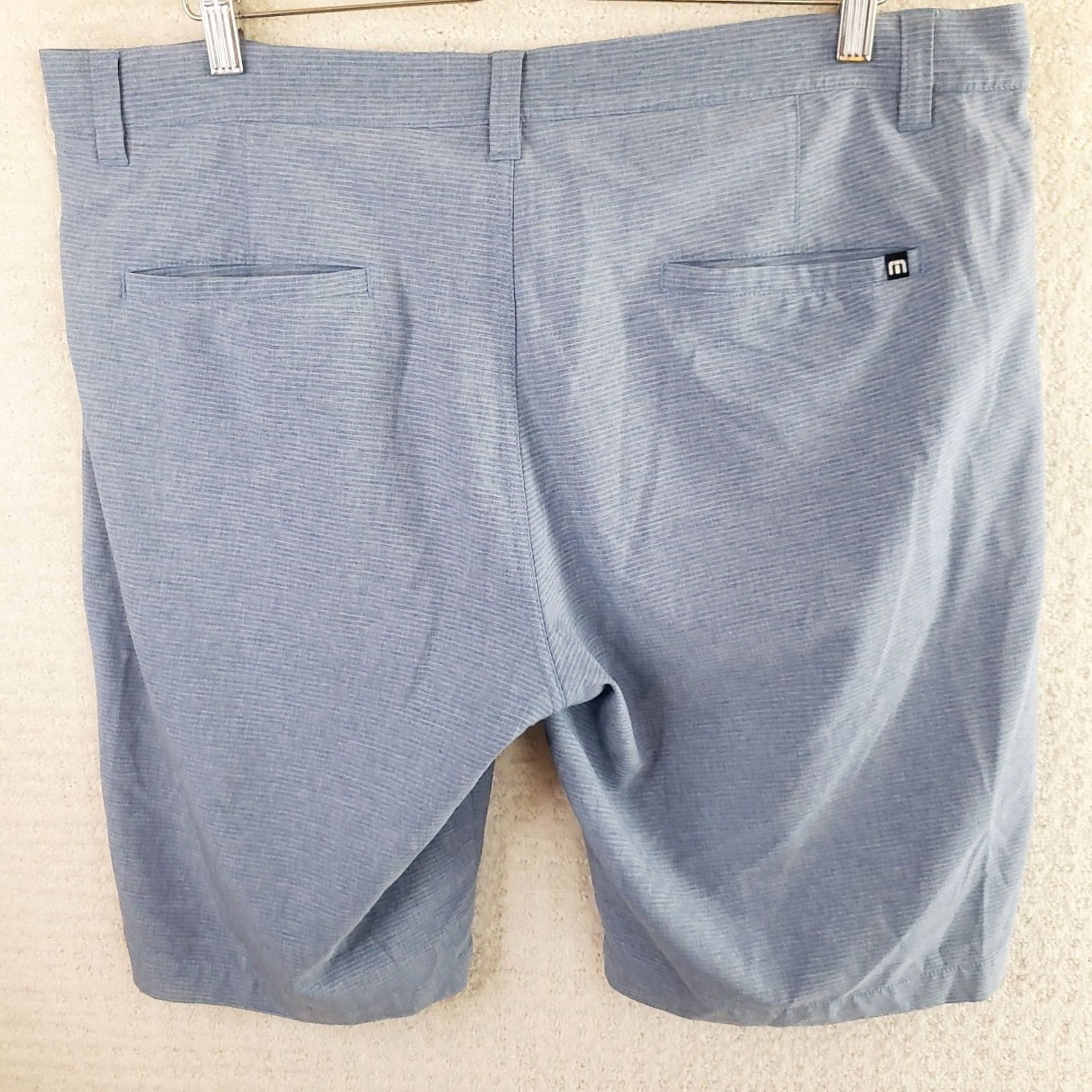 TravisMathew VINTAGE? No. Travis Mathew Shorts Mens 38x10 Blue Striped Golf Chino Performance Stretch Tech Size US 38 / EU 54 - 6 Thumbnail