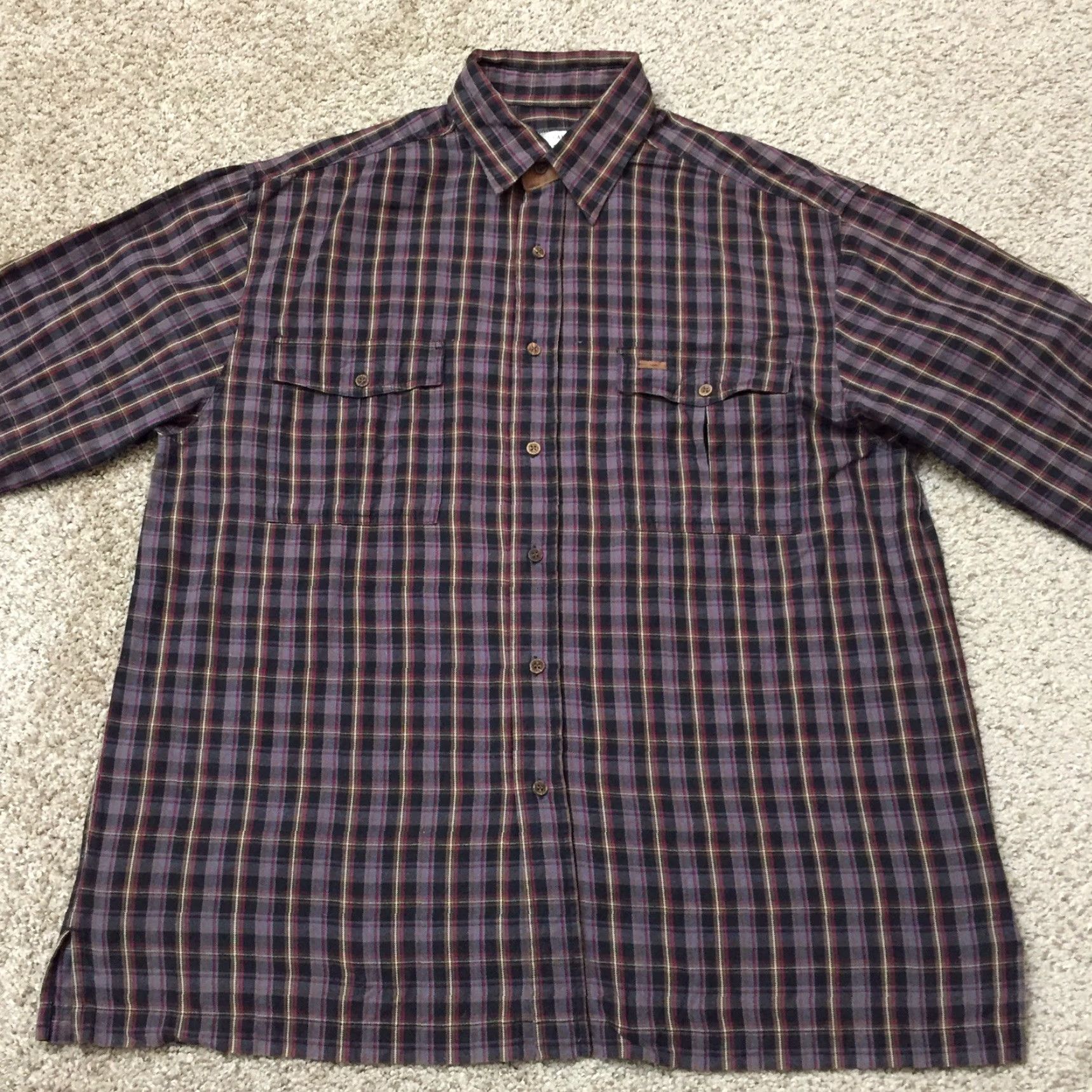 Vintage Caribbean Joe Shirt Mens Large Gray Black Red Plaid Long Sleeve Button-Up Shirt Size US L / EU 52-54 / 3 - 5 Thumbnail