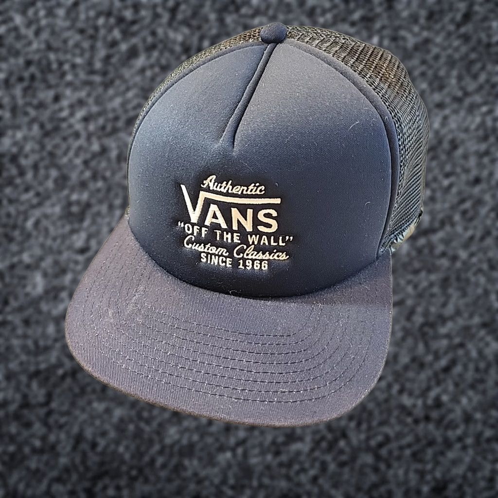 Vans VANS Galer Trucker Hat Cap Off The Wall since 1966 Classics Snapback Adjustable Hat Men One Size Blue Canvas Adjust. Size ONE SIZE - 1 Thumbnail
