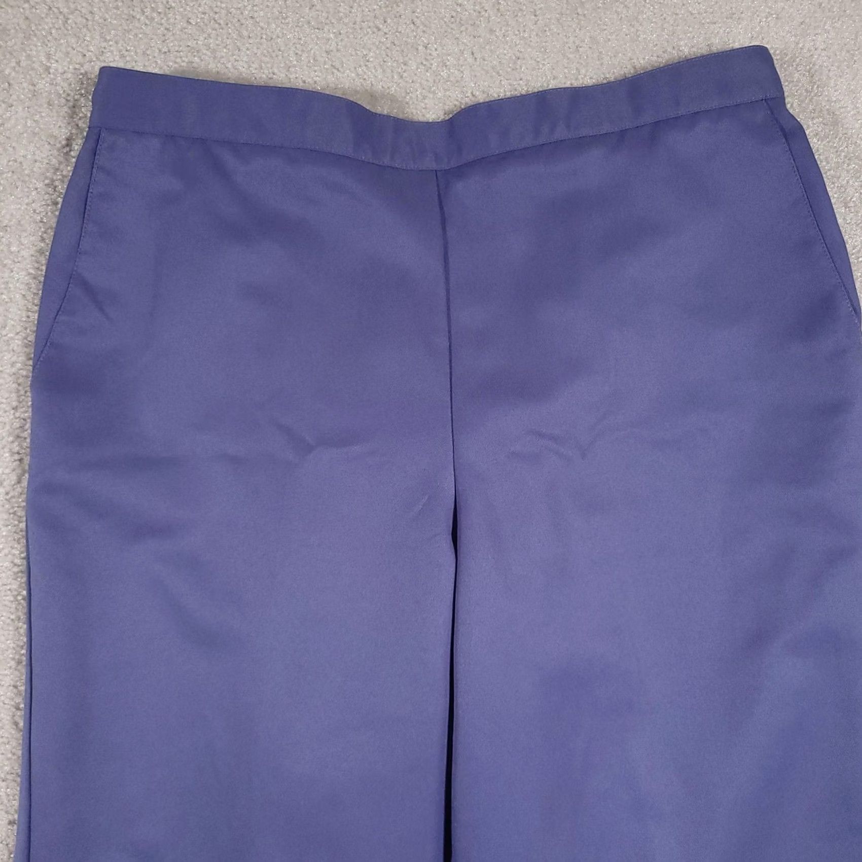 Vintage Alfred Dunner Pants Womens 12 Straight Leg Pull On Trousers Pockets Classic Blue Style Dress Pants Straight Leg Easy Care Size 34" / US 12 / IT 48 - 3 Thumbnail