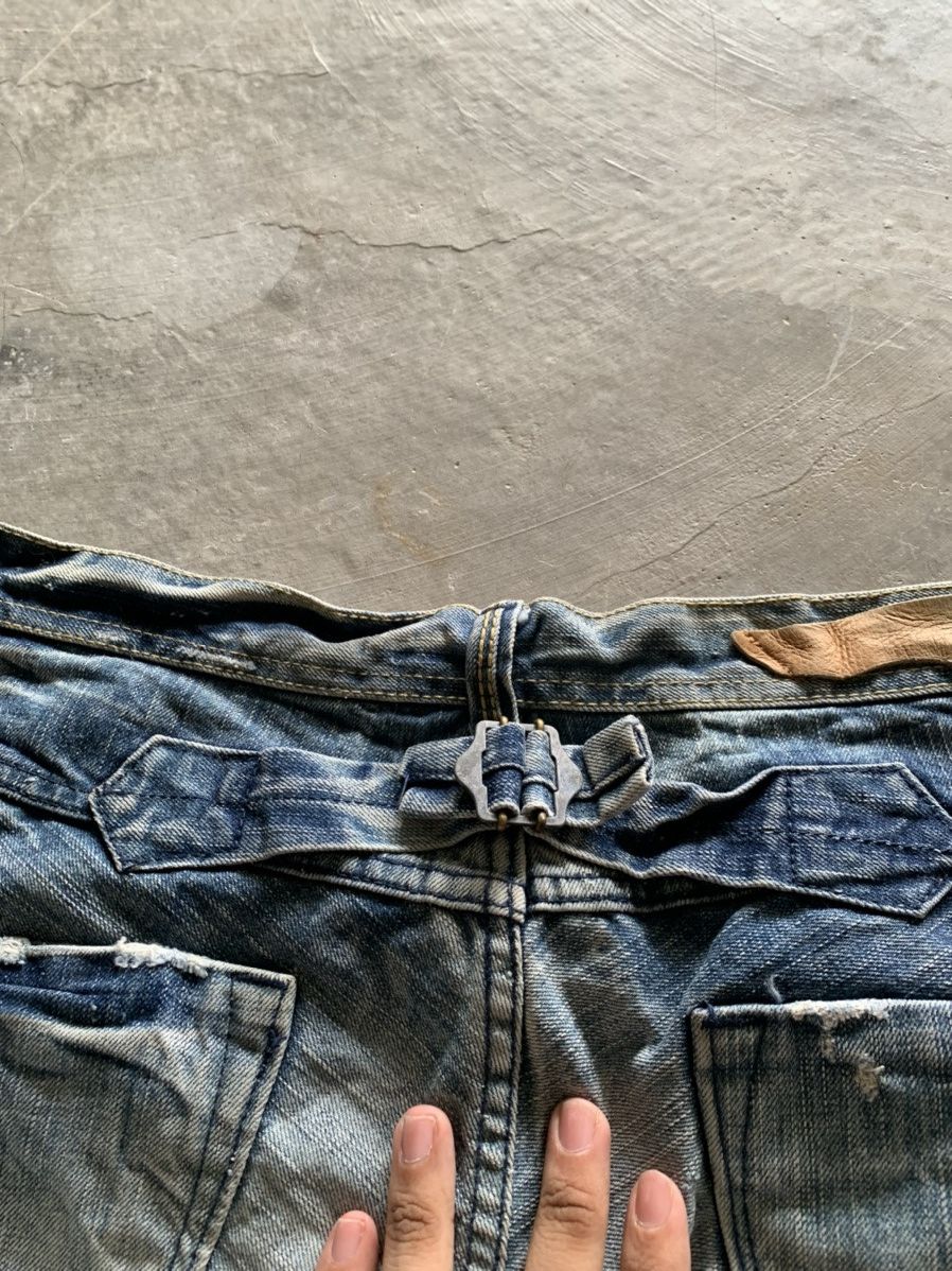 Japanese Brand vintage buckle back jeans sick washed distressed Size US 35 - 19 Thumbnail