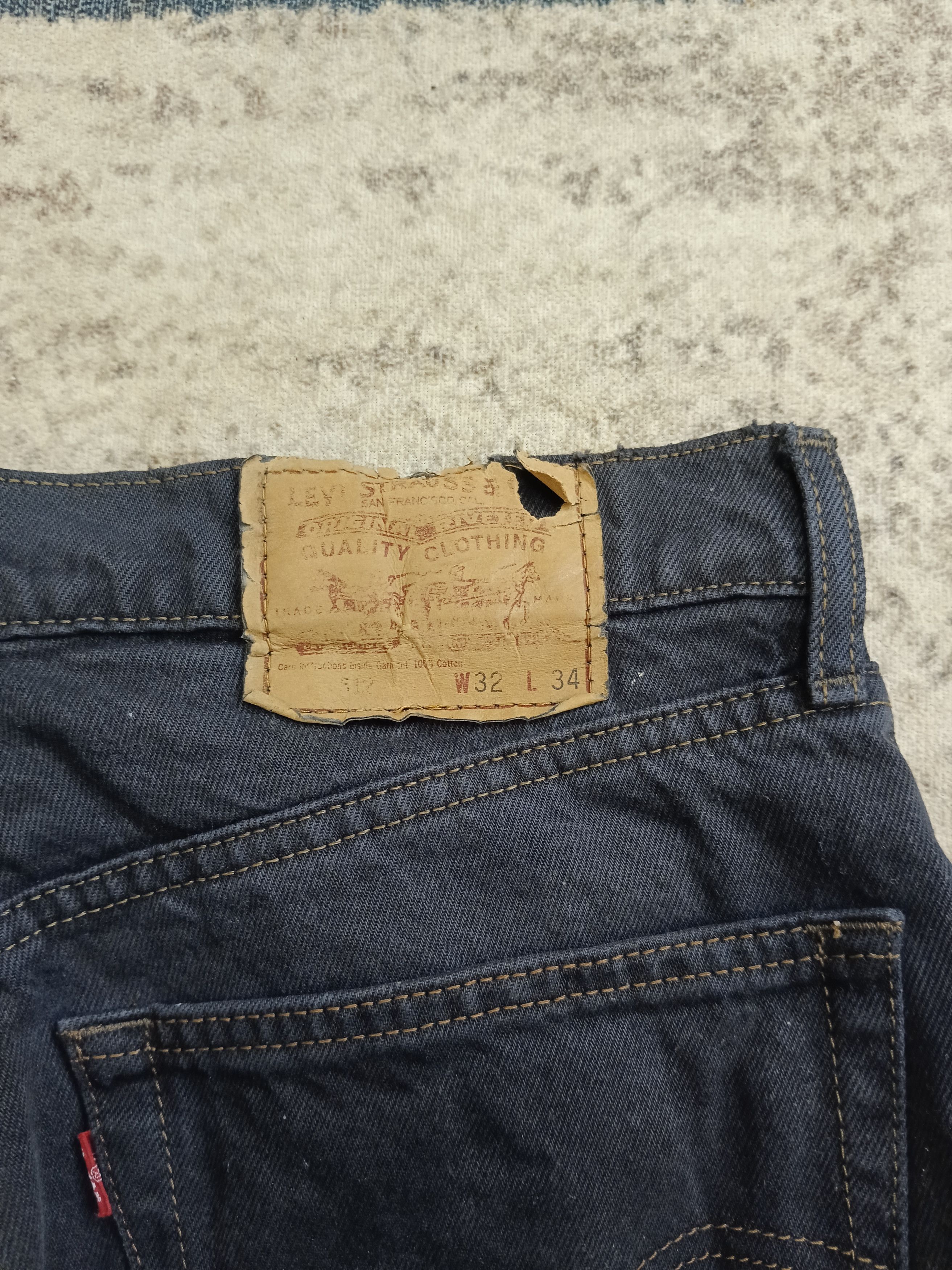 Levi's × Vintage DISTRESSEED VINTAGE LEVIS 512 SUPER BLACK DENIM PANTS Size US 31 - 11 Thumbnail