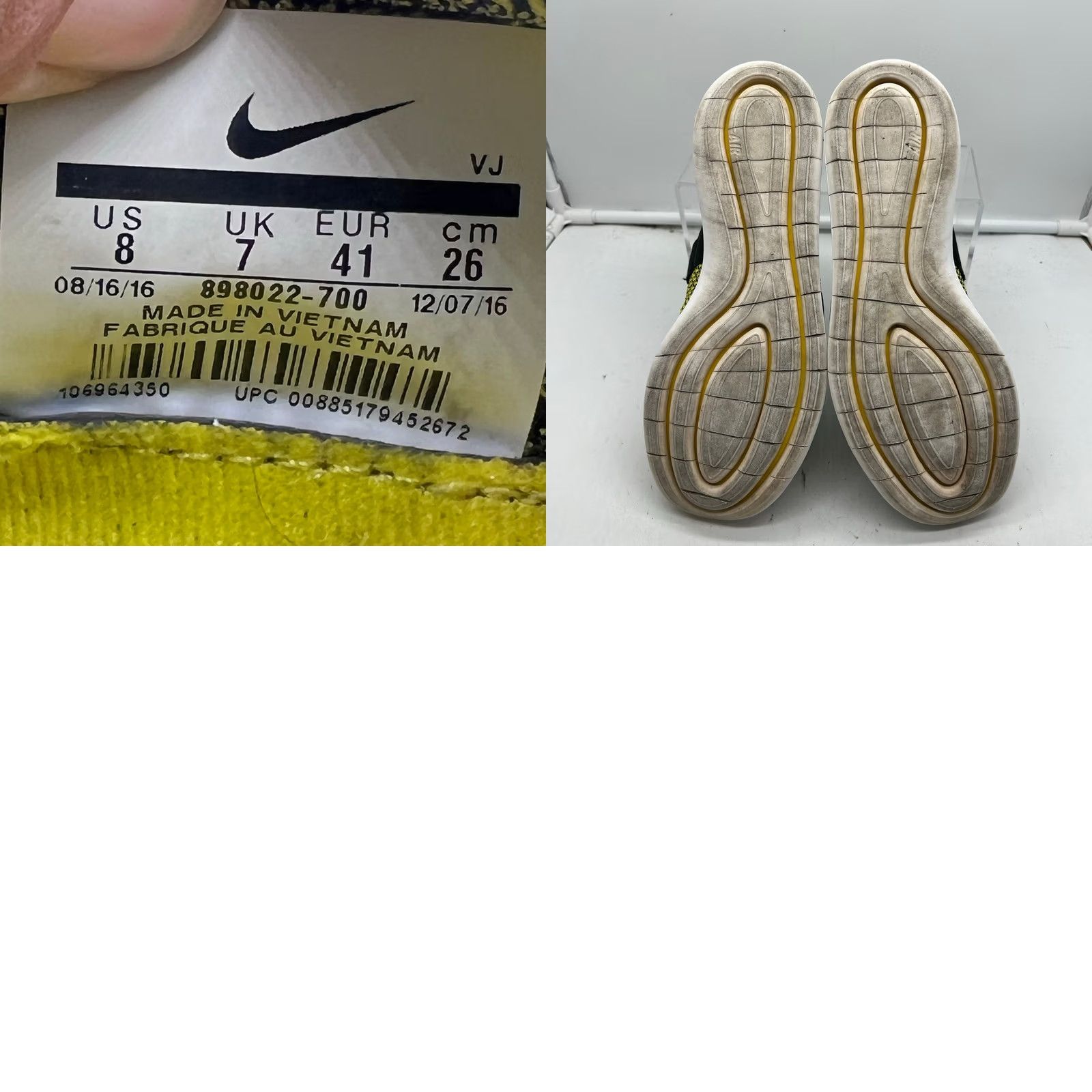 Nike Title: Nike Air Running Shoes Mens 8 Ultra Flyknit Yellow Black Size ONE SIZE - 8 Thumbnail