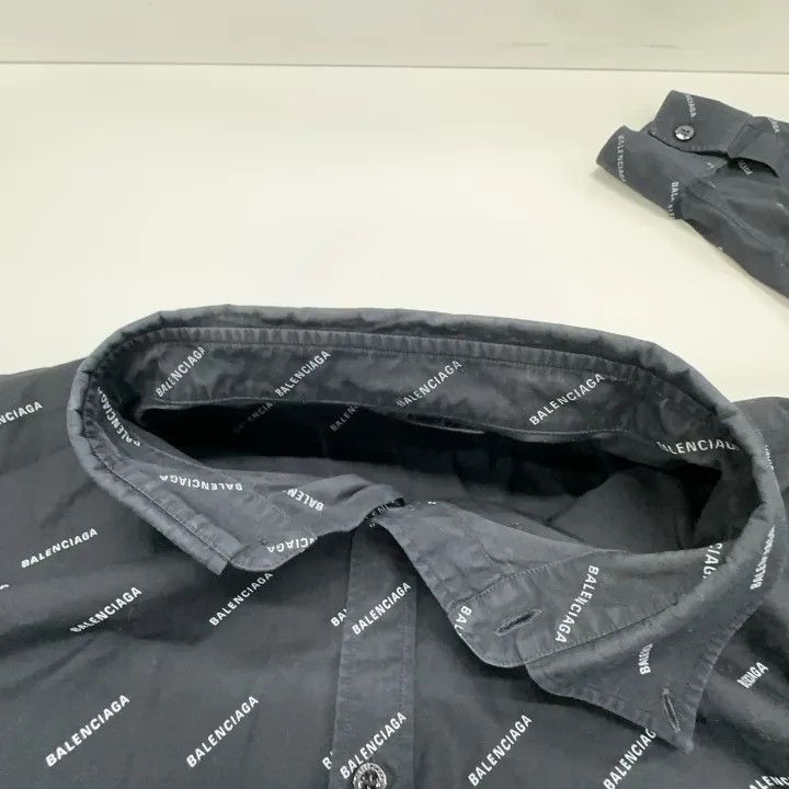 Balenciaga Balenciaga Balenciaga Black Logo Long Sleeve Shirt -2507 Size US M / EU 48-50 / 2 - 7 Thumbnail